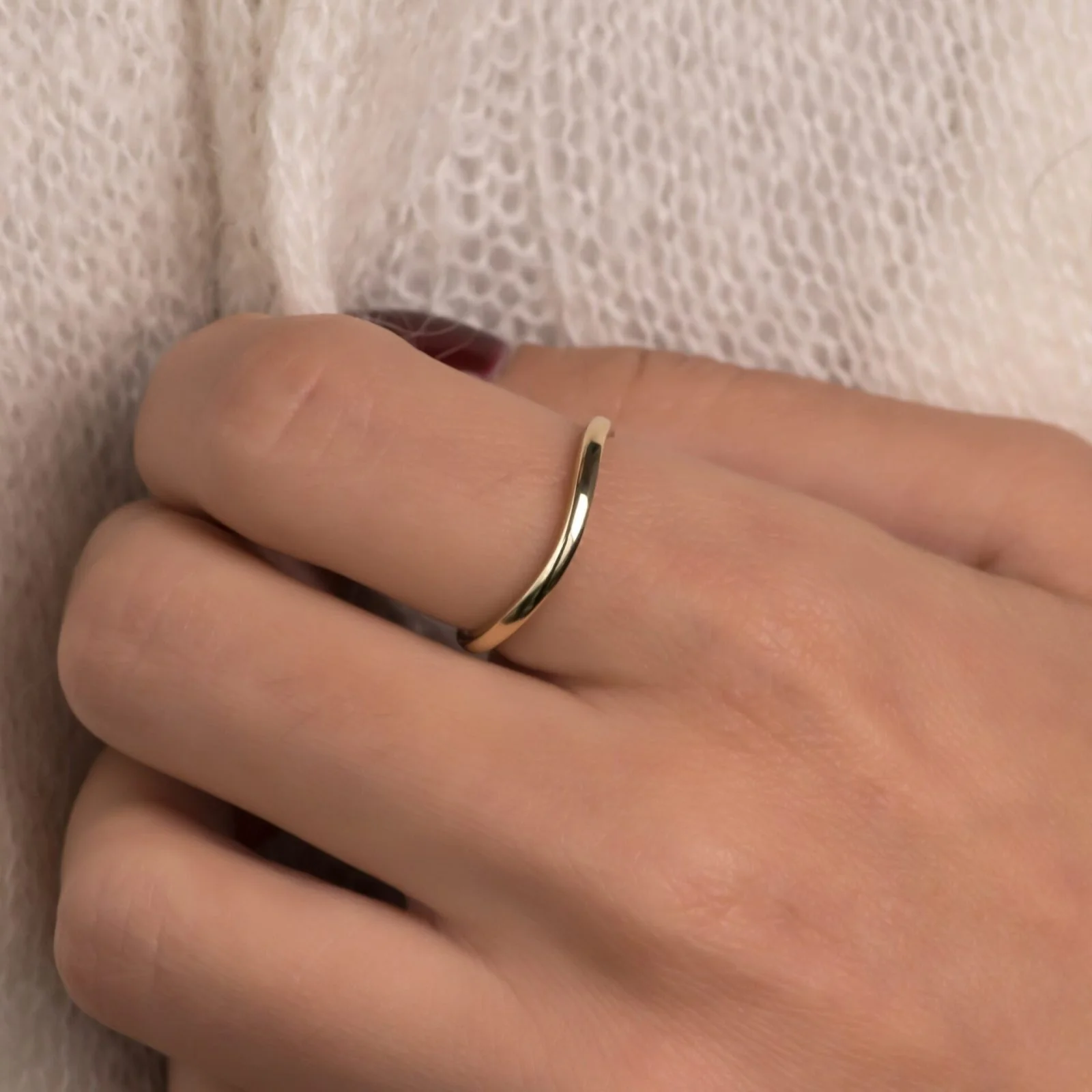 Dainty Wavy Band Ring — additional product image 2 from AntEva Crafts