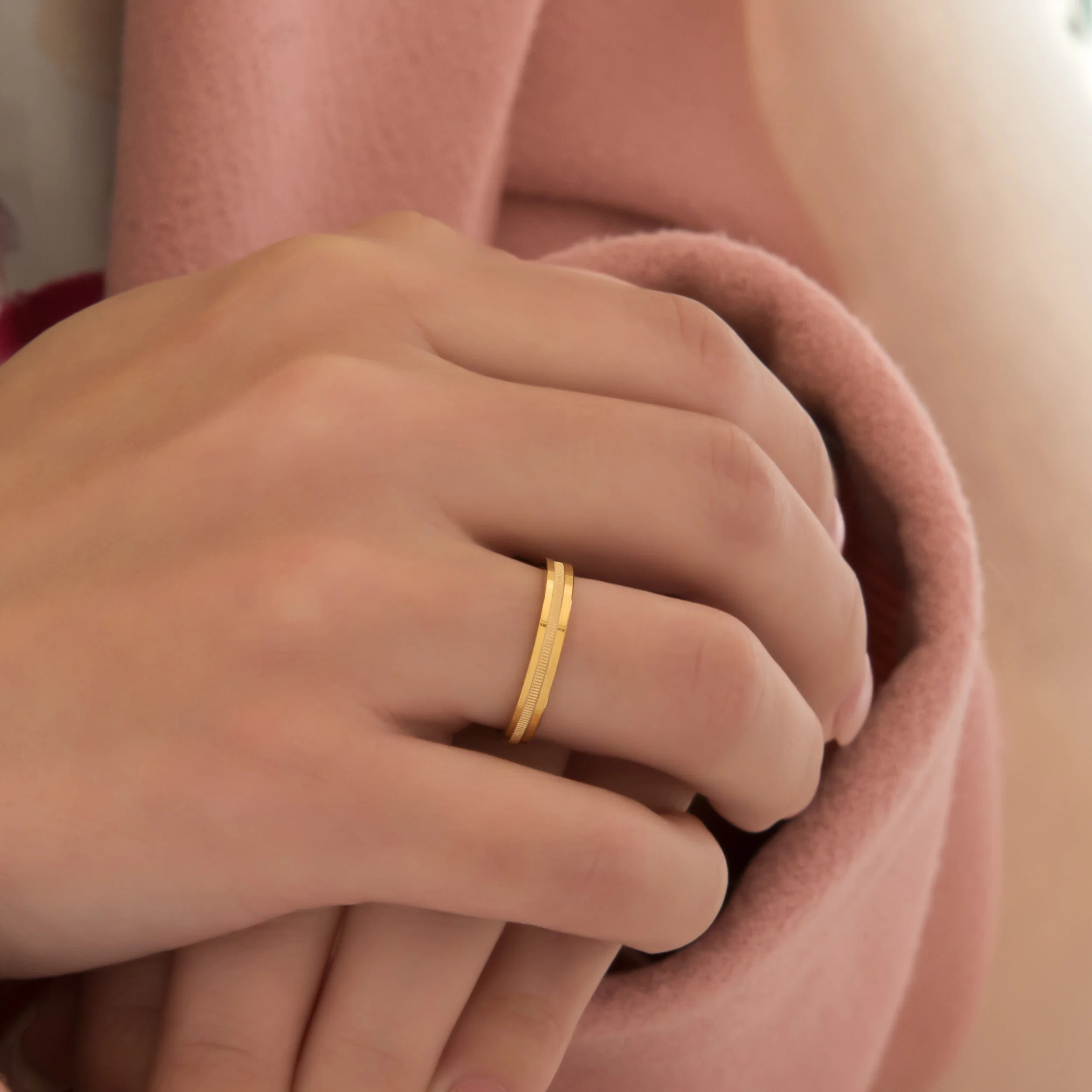 Ribbed Wedding Band 3mm — additional product image 2 from AntEva Crafts