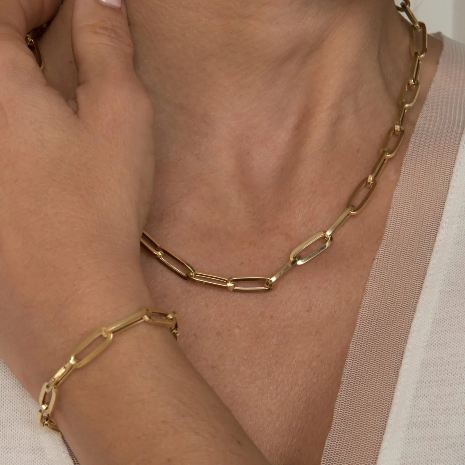 Oval Link Elongated Bracelet — additional product image 5 from AntEva Crafts