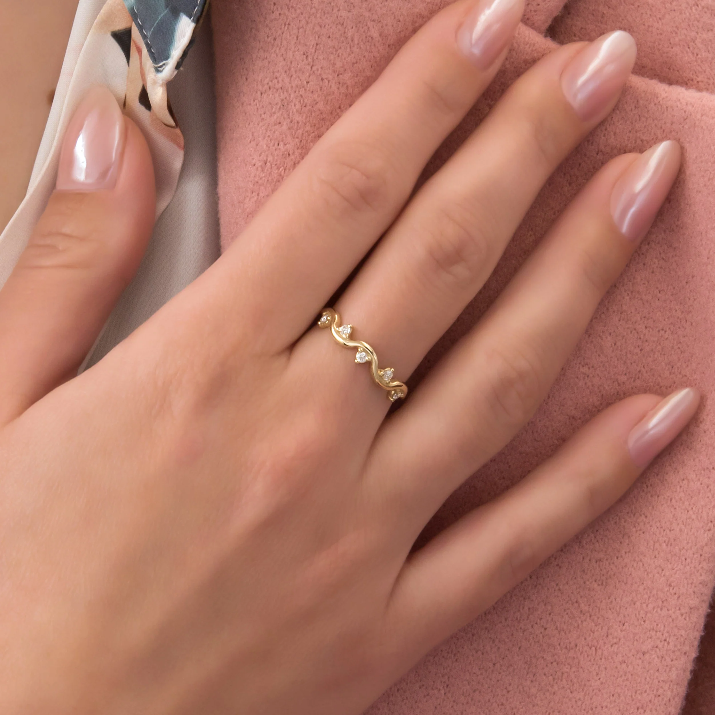 Ocean Wave Diamond Ring — additional product image 2 from AntEva Crafts