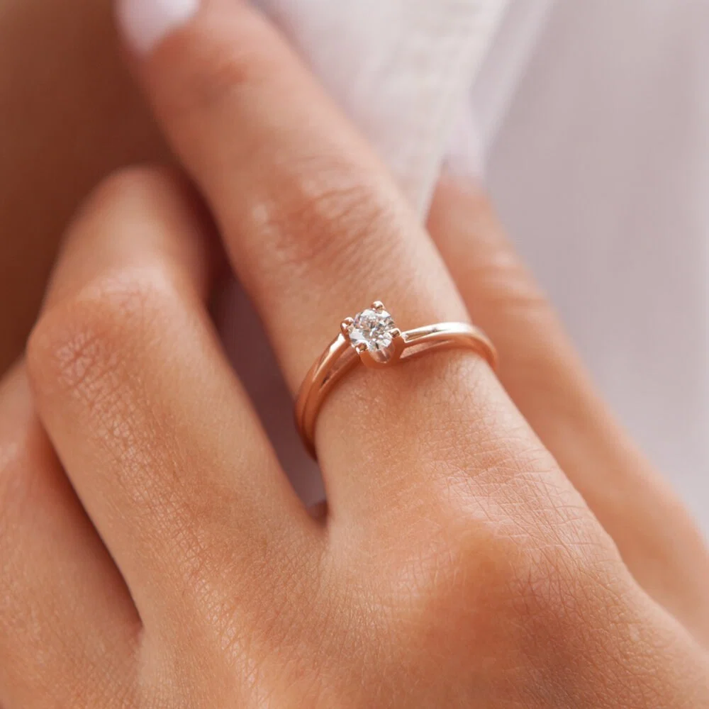 Diamond Solitaire Ring — additional product image 2 from AntEva Crafts