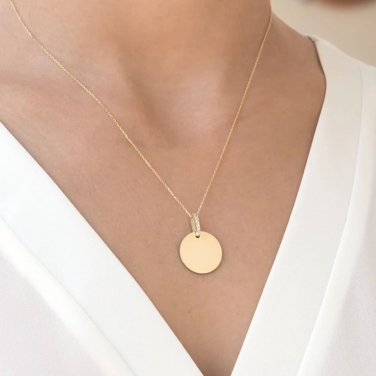 Circle Tag Necklace — additional product image 2 from AntEva Crafts