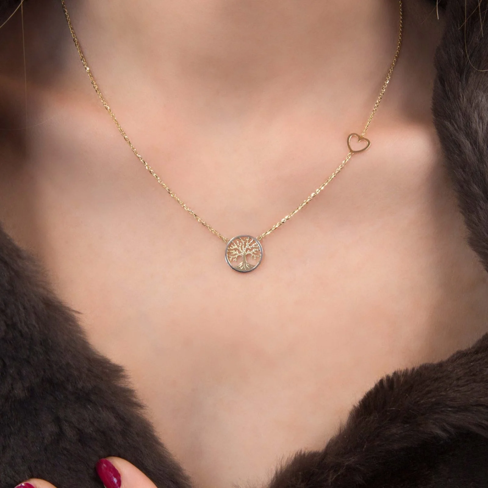 Tree of life Necklace with 2 Hearts — additional product image 4 from AntEva Crafts