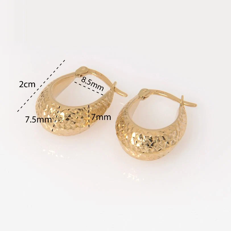 Diamond Cut Drop Hoop Earrings — additional product image 8 from AntEva Crafts
