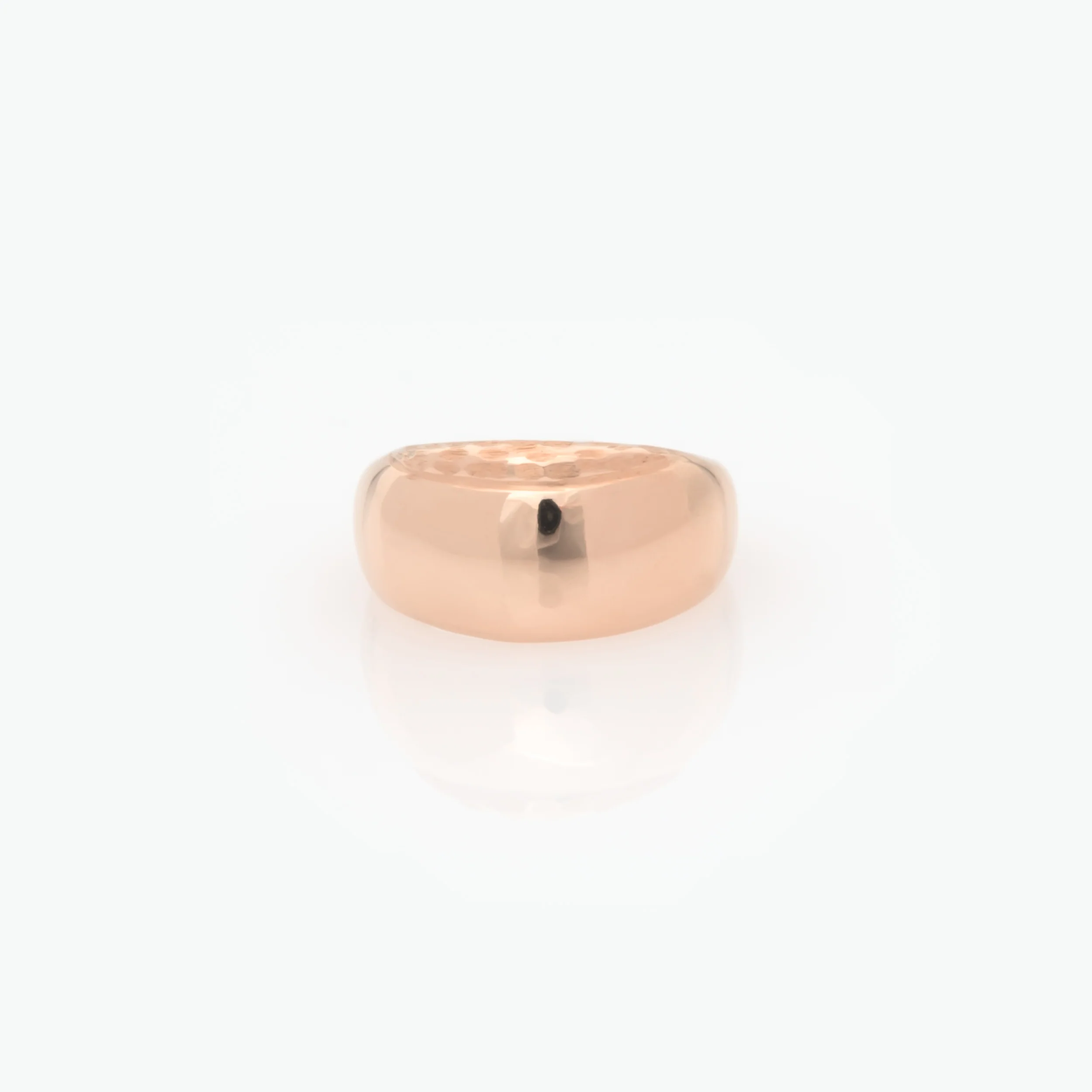 Wide Dome Ring with a Hammered Edge — additional product image 6 from AntEva Crafts