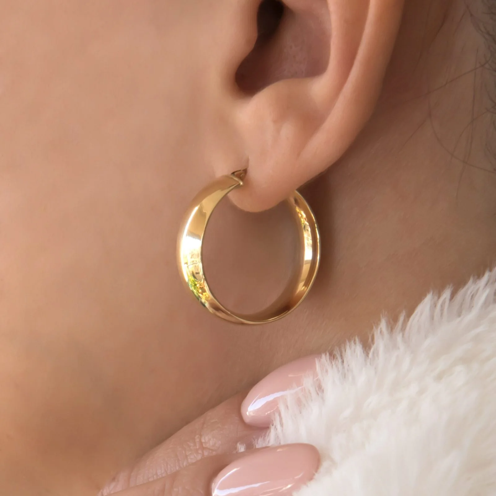Chunky Hoop Earrings 25mm — additional product image 2 from AntEva Crafts