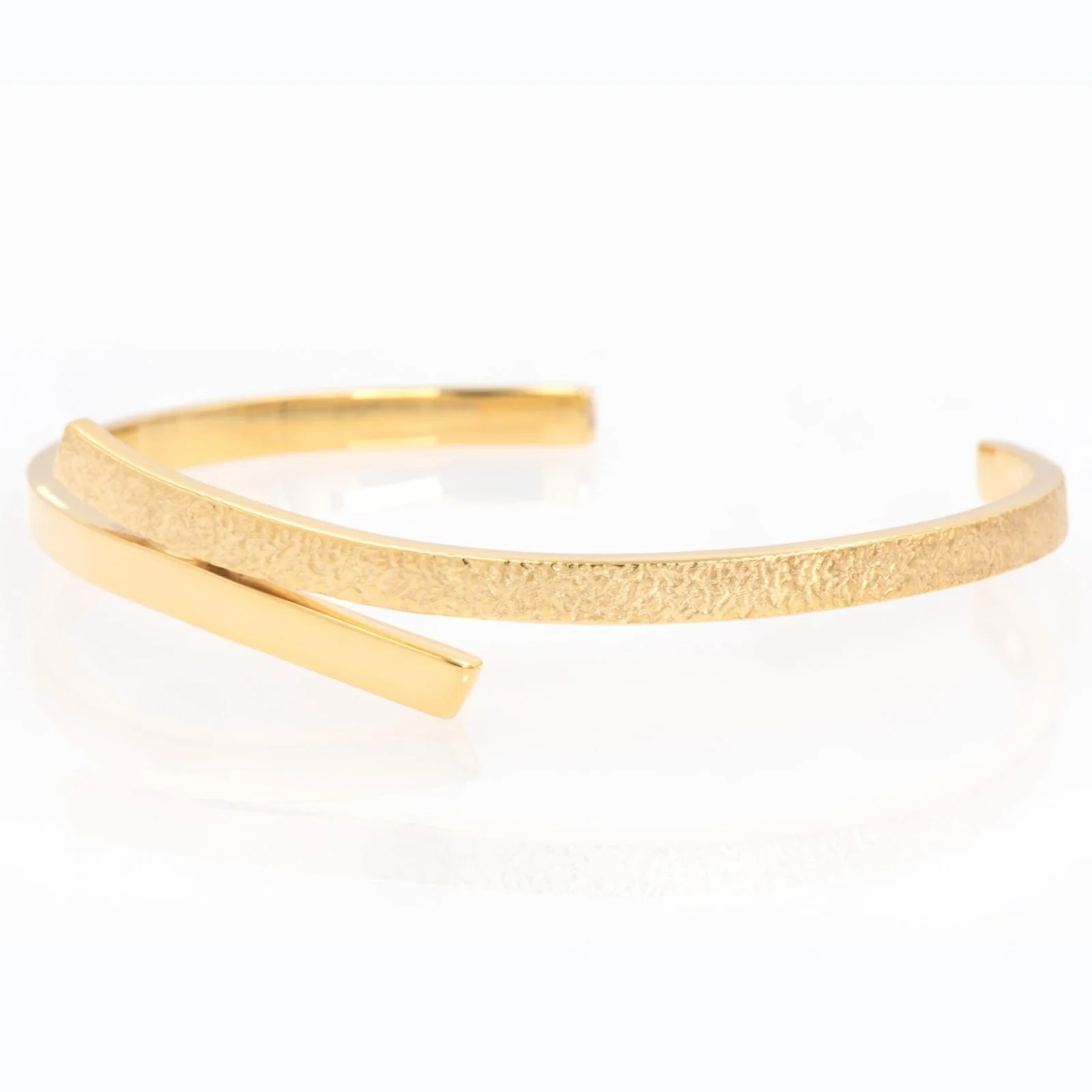 Gold Bypass Open Cuff Bangle — additional product image 4 from AntEva Crafts