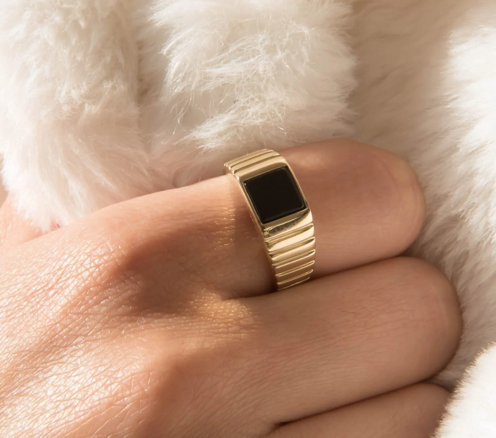 Black Onyx Signet Ring — additional product image 2 from AntEva Crafts