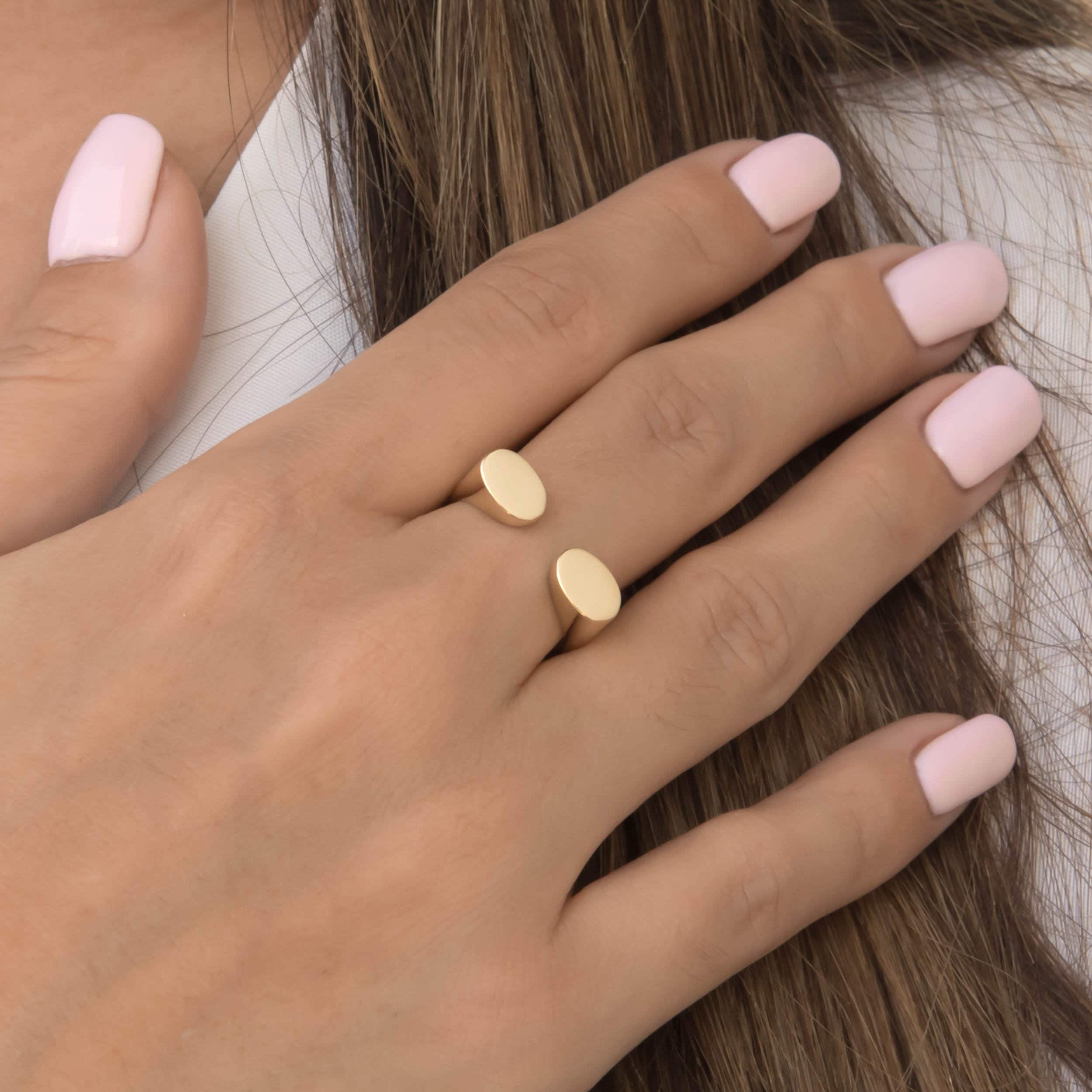 Chunky Open 14k Gold Vermeil Ring — additional product image 2 from AntEva Crafts