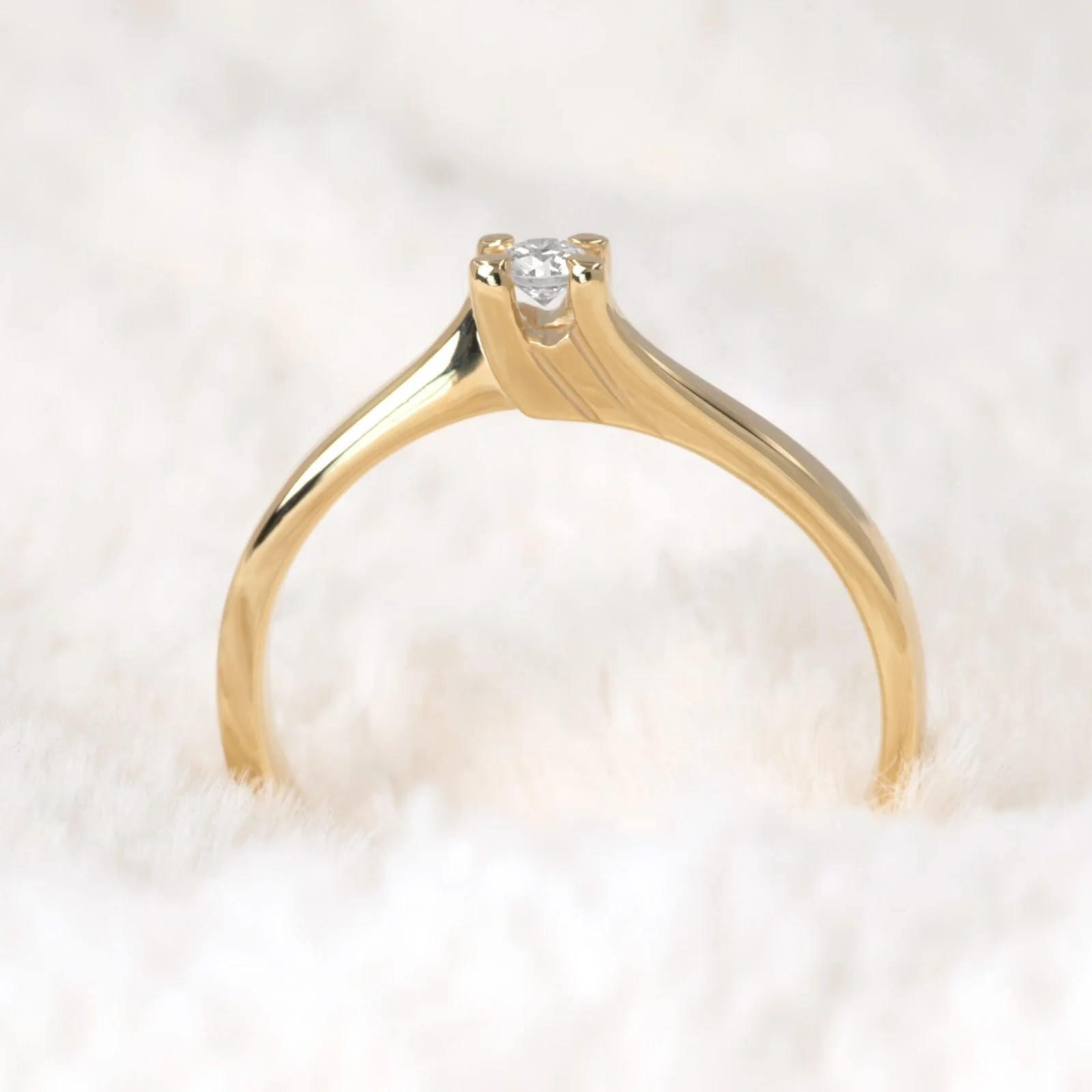 14k Diamond Solitaire Ring — additional product image 9 from AntEva Crafts