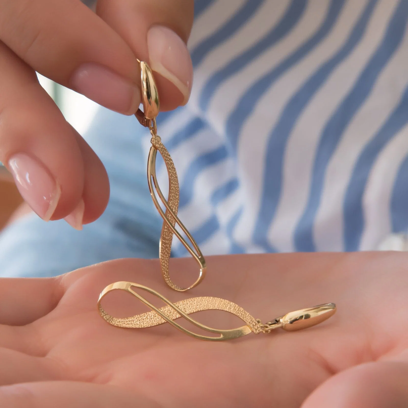 Infinity Shaped Hanging Earrings — additional product image 4 from AntEva Crafts