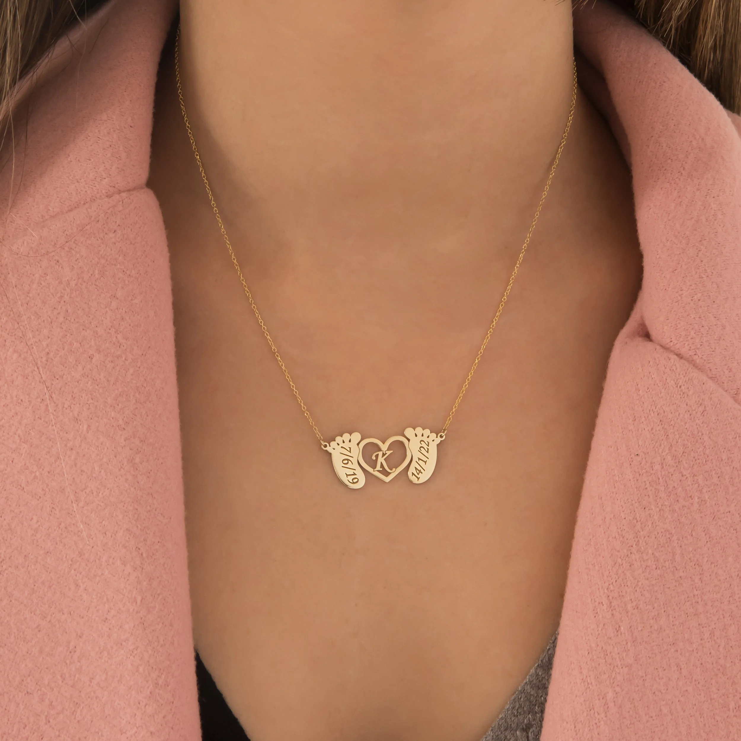 Personalized Baby Footprint Necklace — additional product image 2 from AntEva Crafts