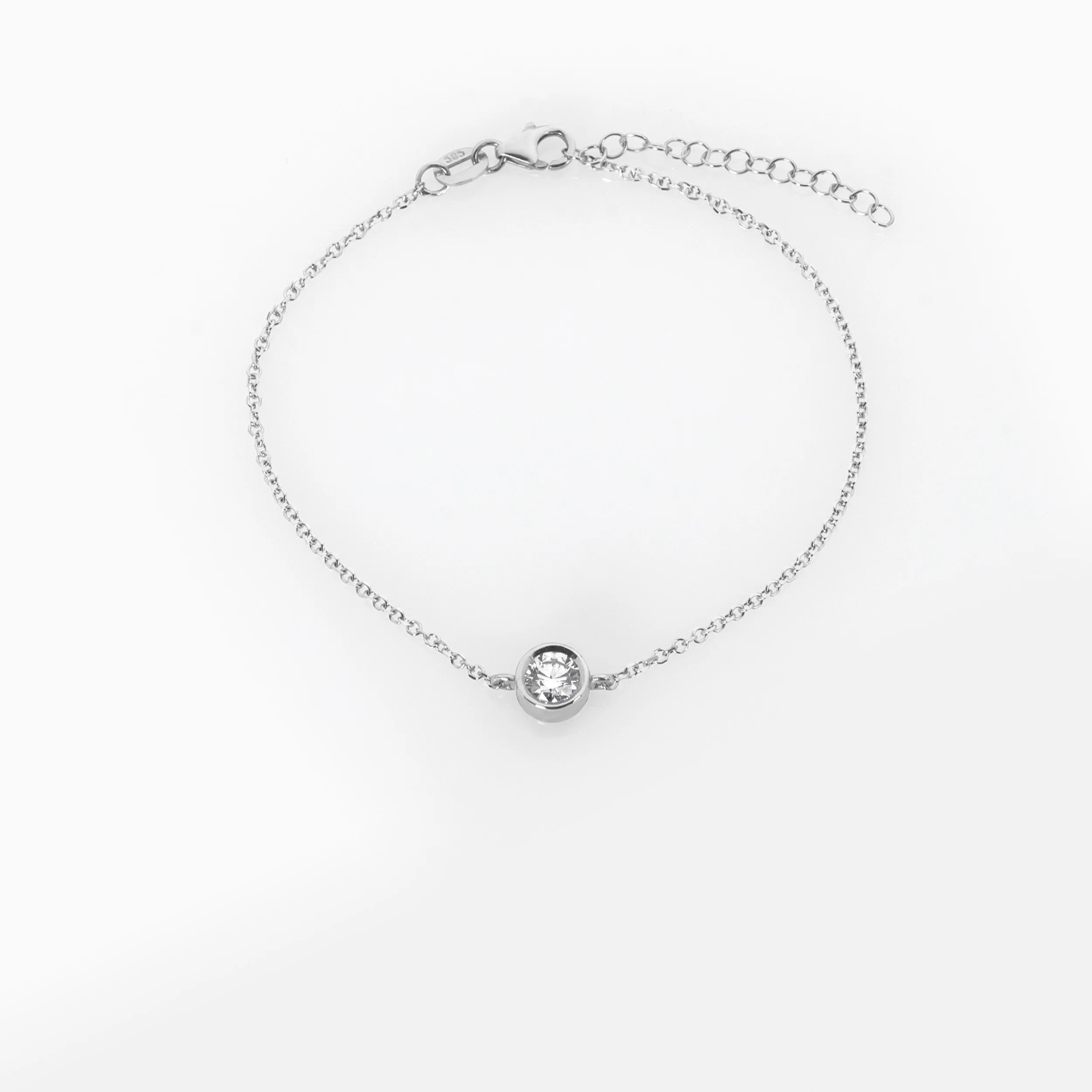 14K Solid Gold Diamond Bracelet – Bezel-Set Lab-Grown Diamond Bracelet — additional product image 4 from AntEva Crafts