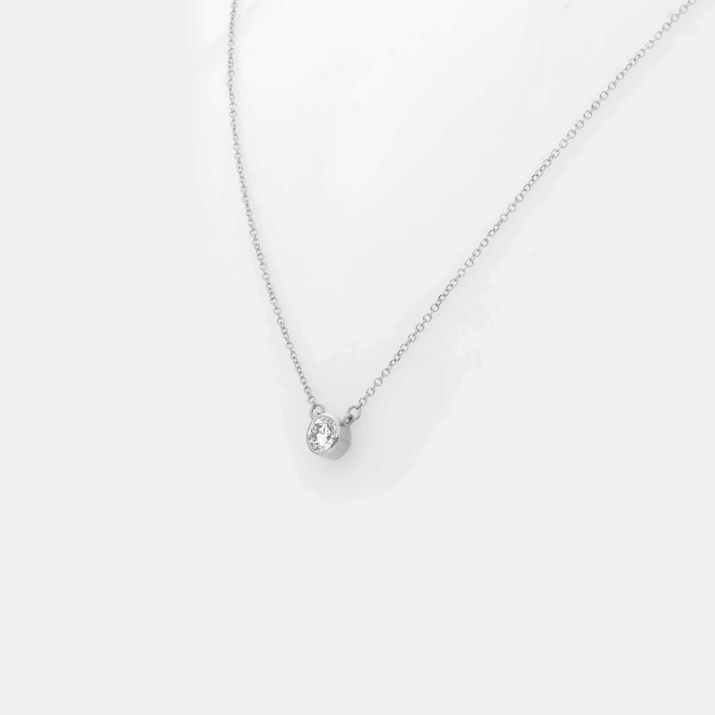 Diamond Solitaire Necklace with Excelent cut Round Lab Grown Diamond — additional product image 8 from AntEva Crafts