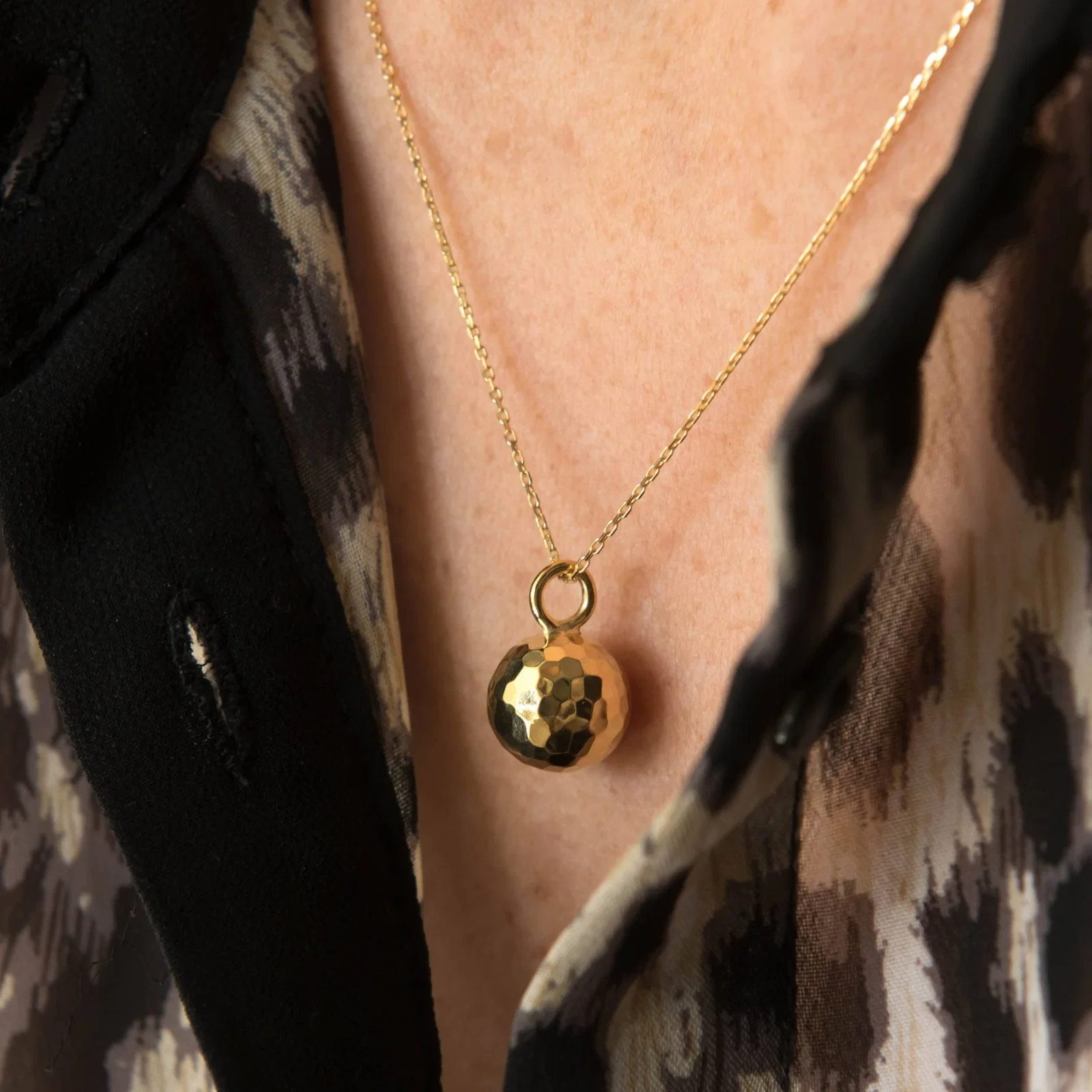 Hammered Ball Necklace — additional product image 4 from AntEva Crafts