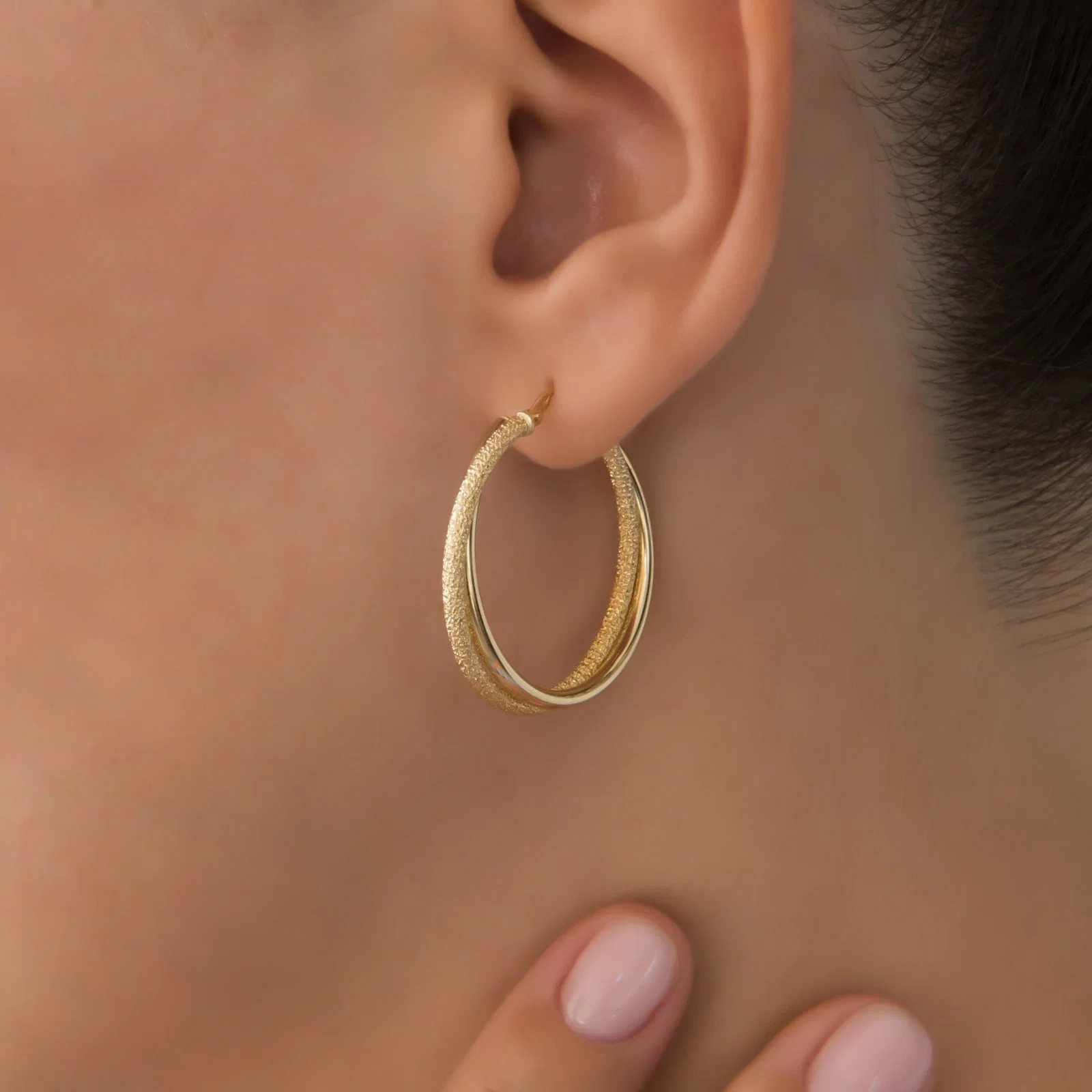 Diamond Cut Hoops Earrings — additional product image 4 from AntEva Crafts
