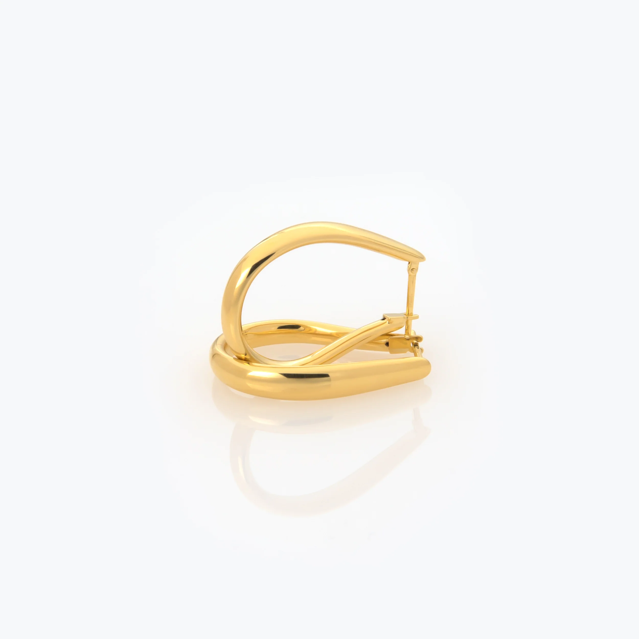 Oval Hinged Gold Hoop Earrings — additional product image 5 from AntEva Crafts