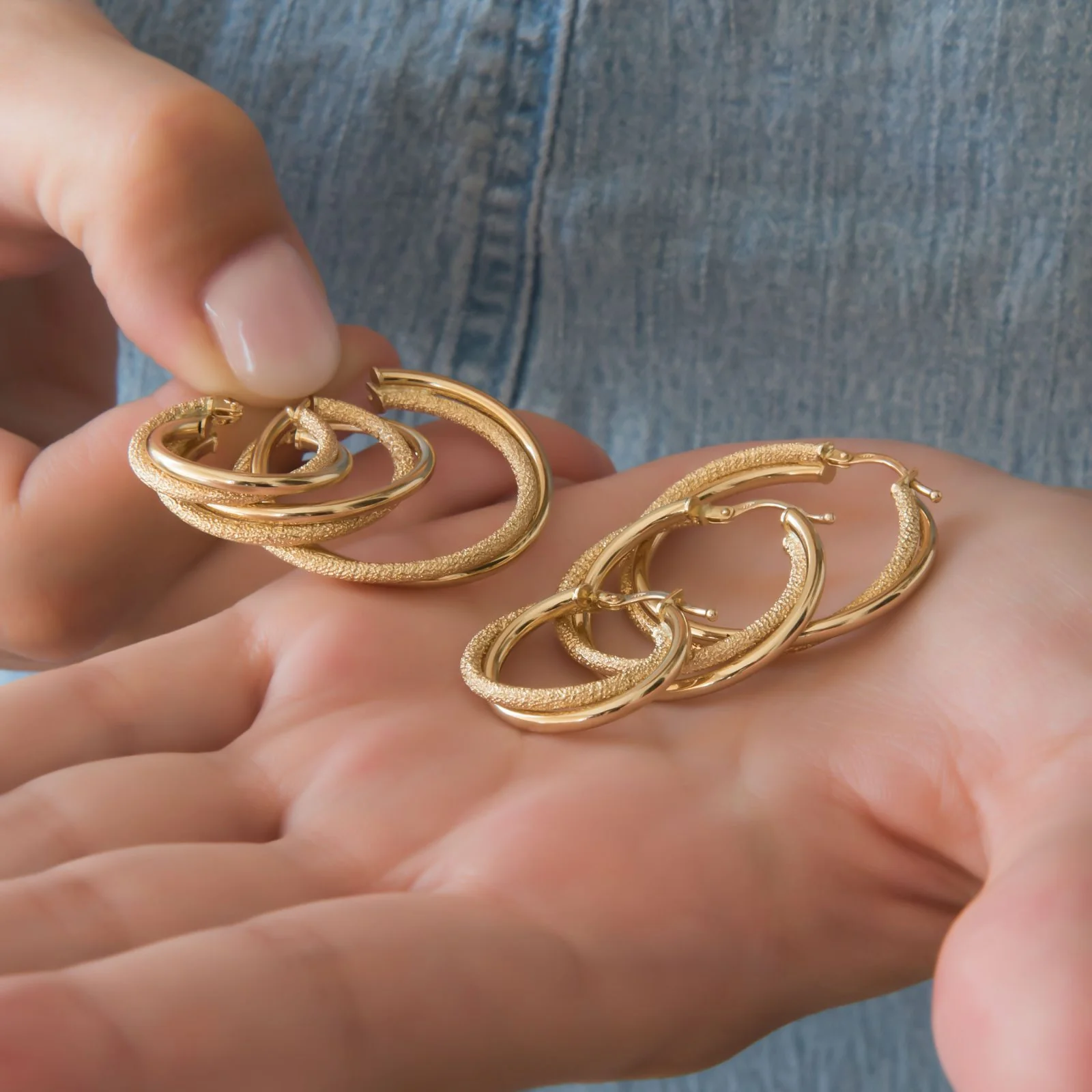 Diamond Cut Hoops Earrings — additional product image 5 from AntEva Crafts