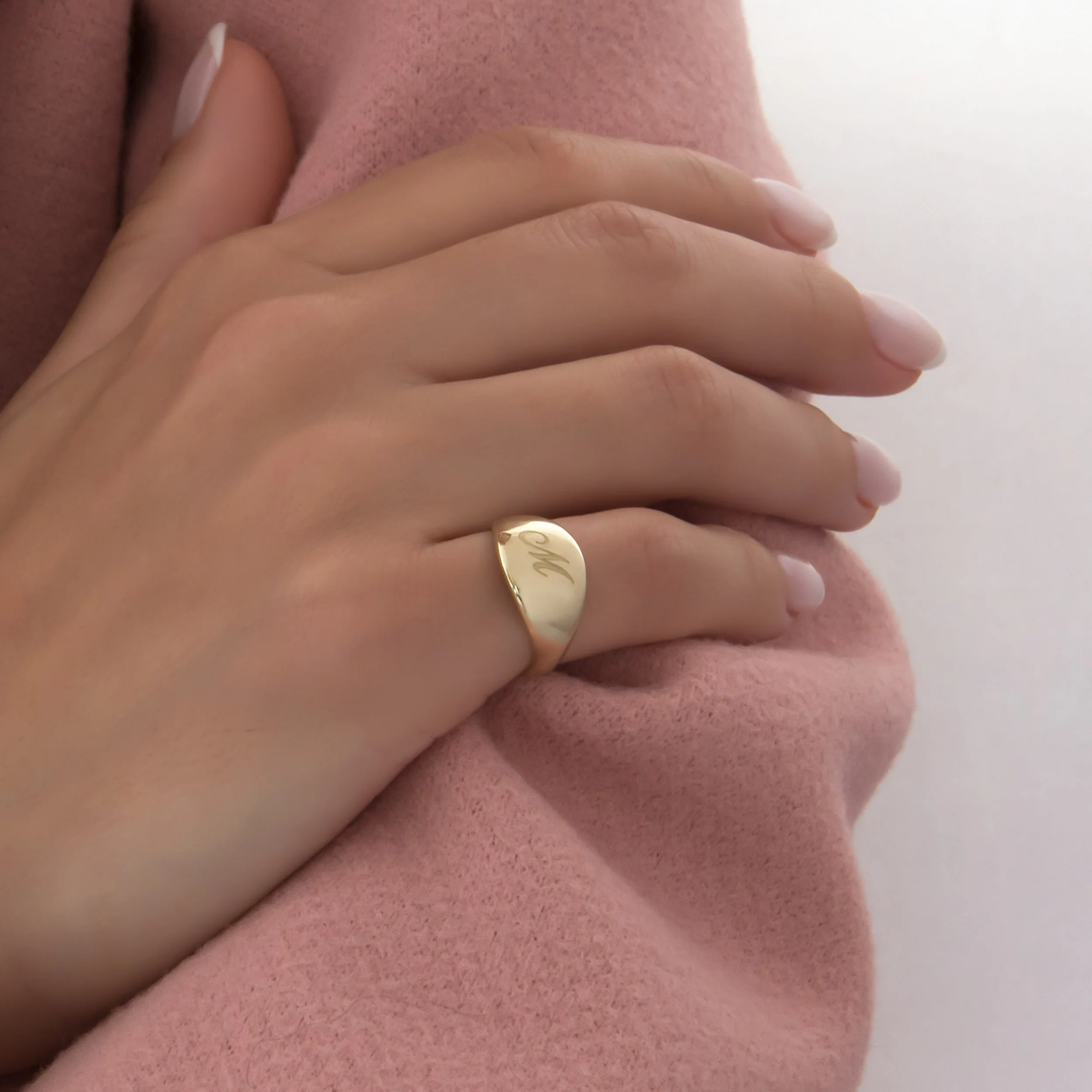 Gold Pinky Signet Ring — additional product image 2 from AntEva Crafts