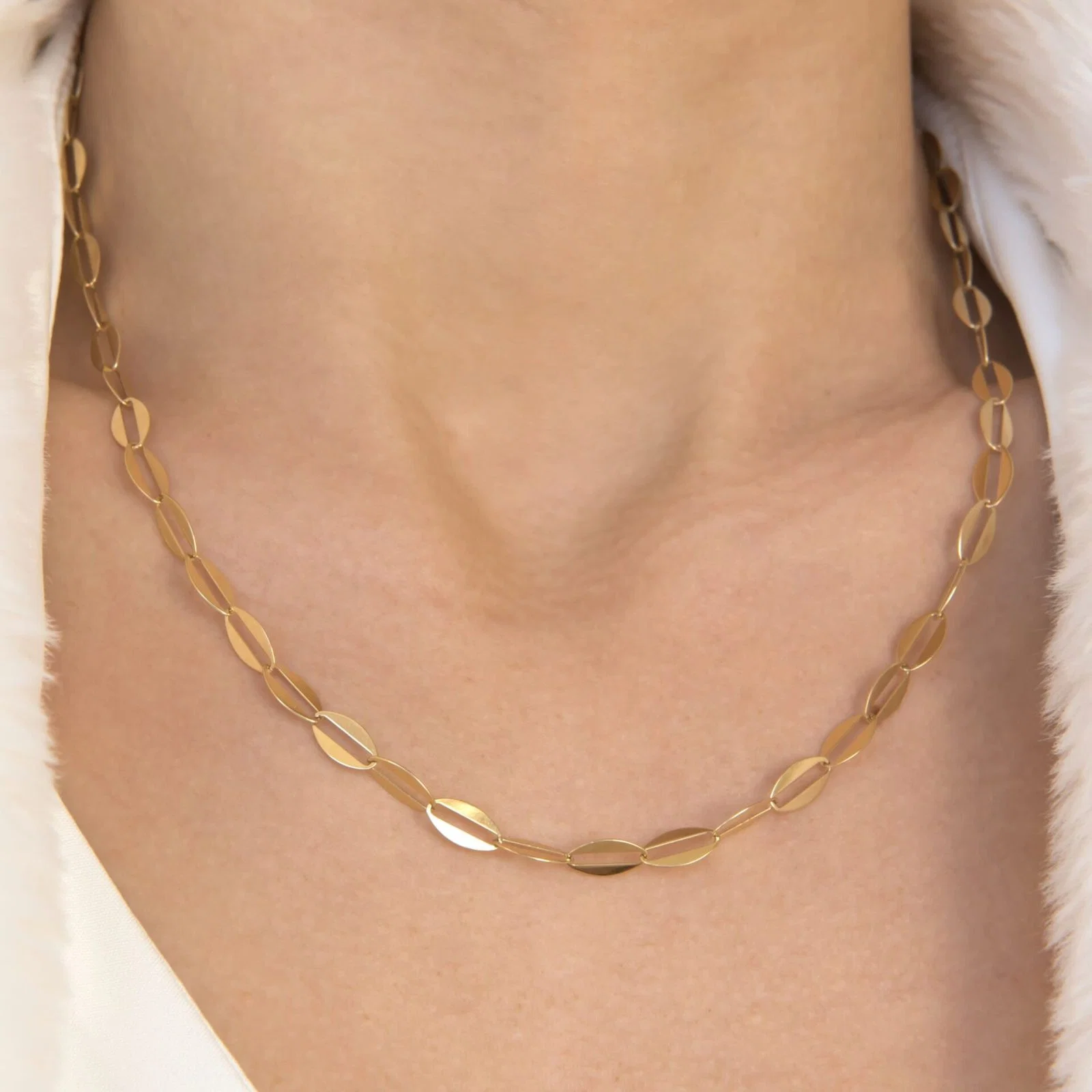 Oval Clip Elongated Chain Necklace — additional product image 2 from AntEva Crafts