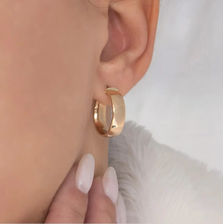 Classic Chunky Hoop Earrings — additional product image 2 from AntEva Crafts