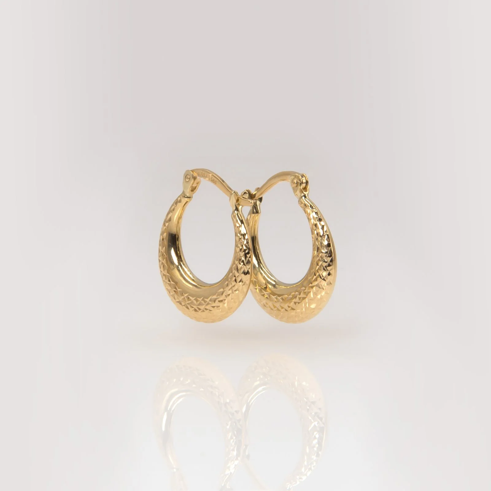 Gold Hinged Huggie Hoops — additional product image 7 from AntEva Crafts