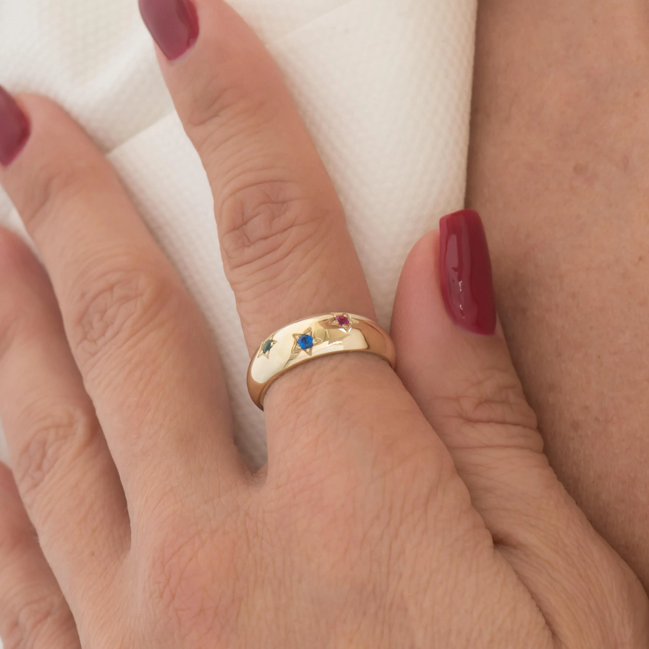North Star Birthstone Ring with 3 Gems — additional product image 7 from AntEva Crafts