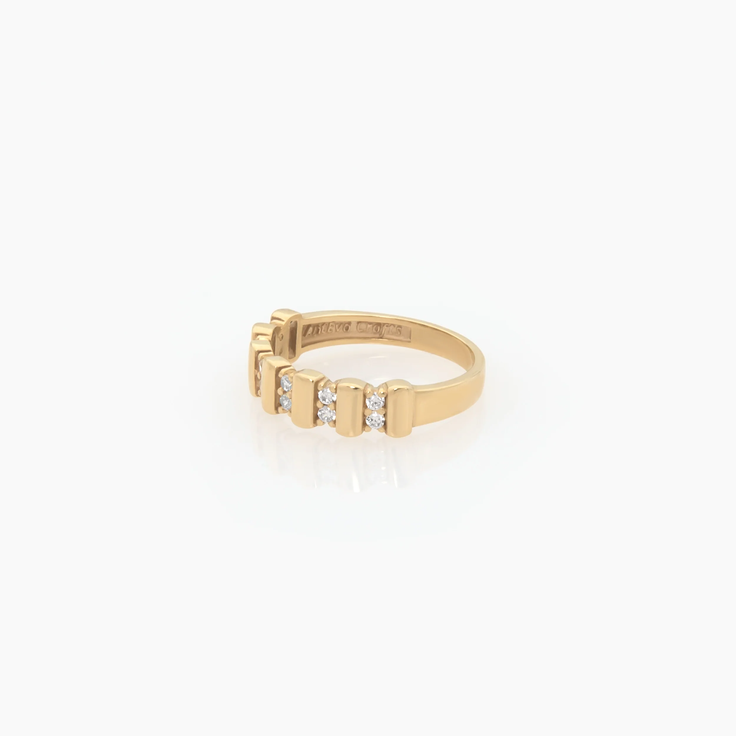 Ribbed Wide Diamond Ring — additional product image 3 from AntEva Crafts