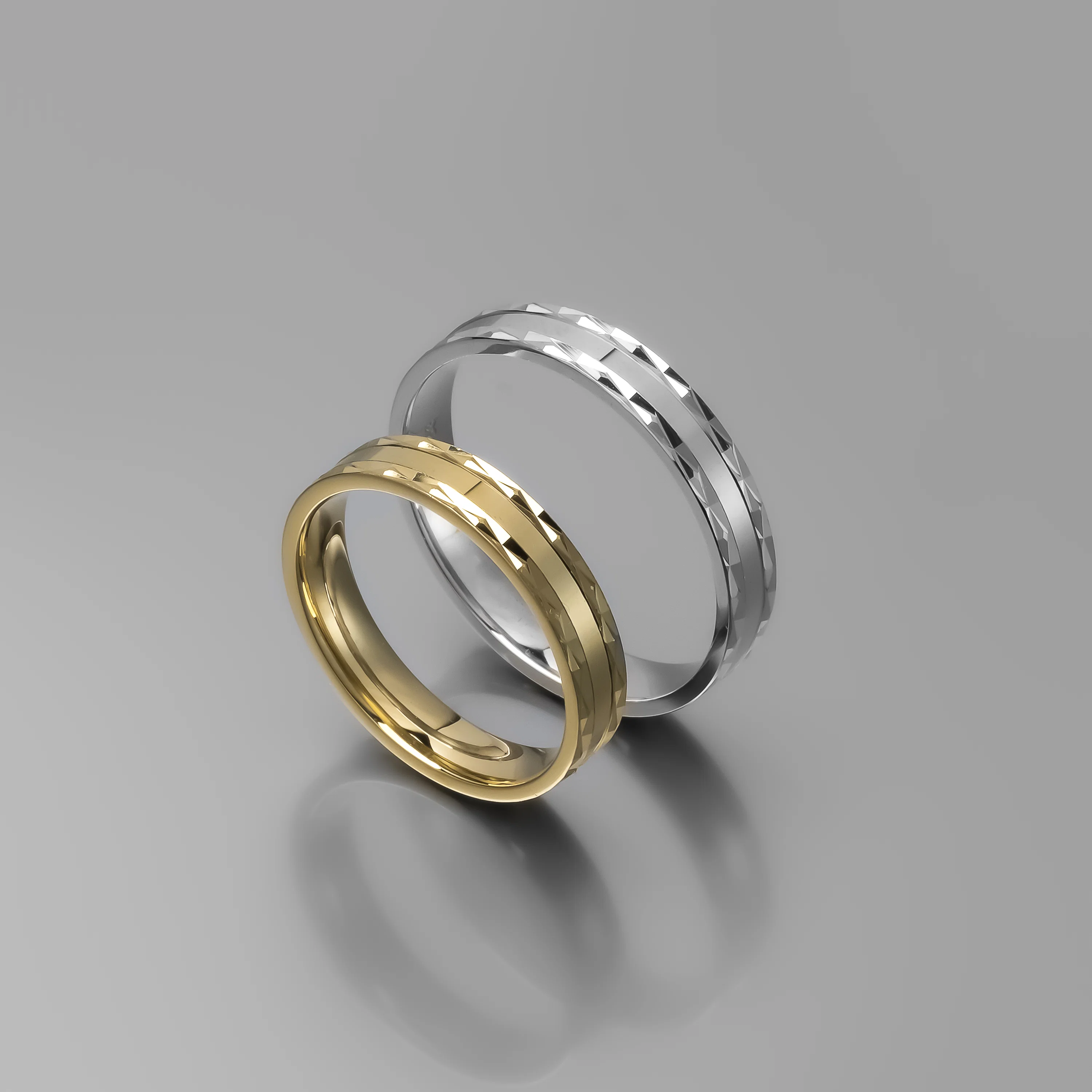 Diamond Cut Unique Wedding Band