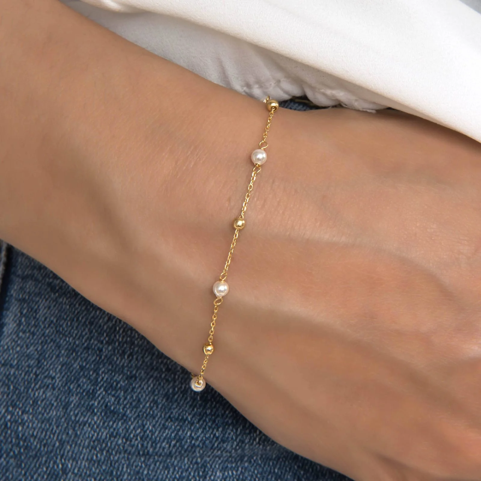Gold Ball Pearl Beaded Set — additional product image 7 from AntEva Crafts