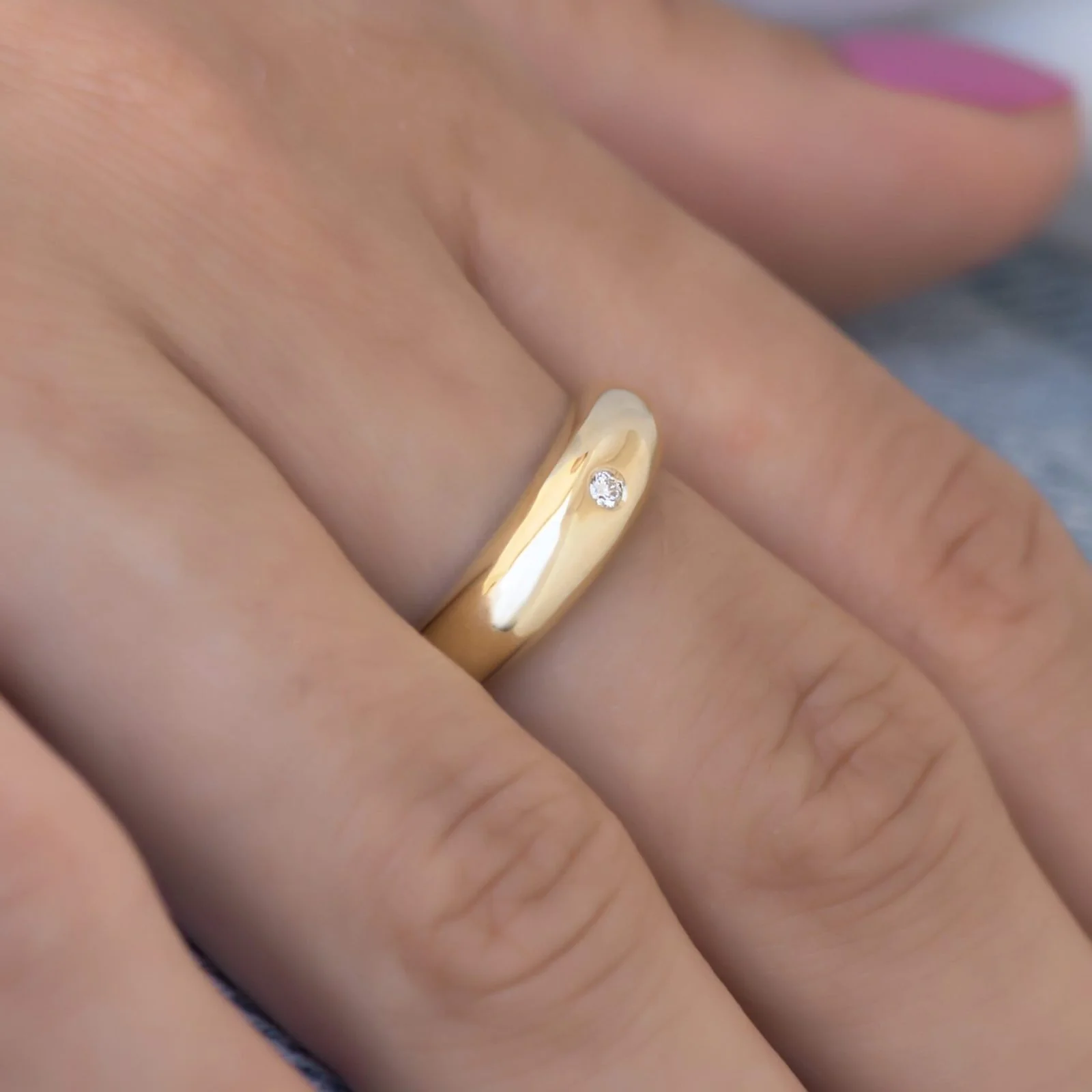 Solitaire Diamond Dome Ring — additional product image 4 from AntEva Crafts