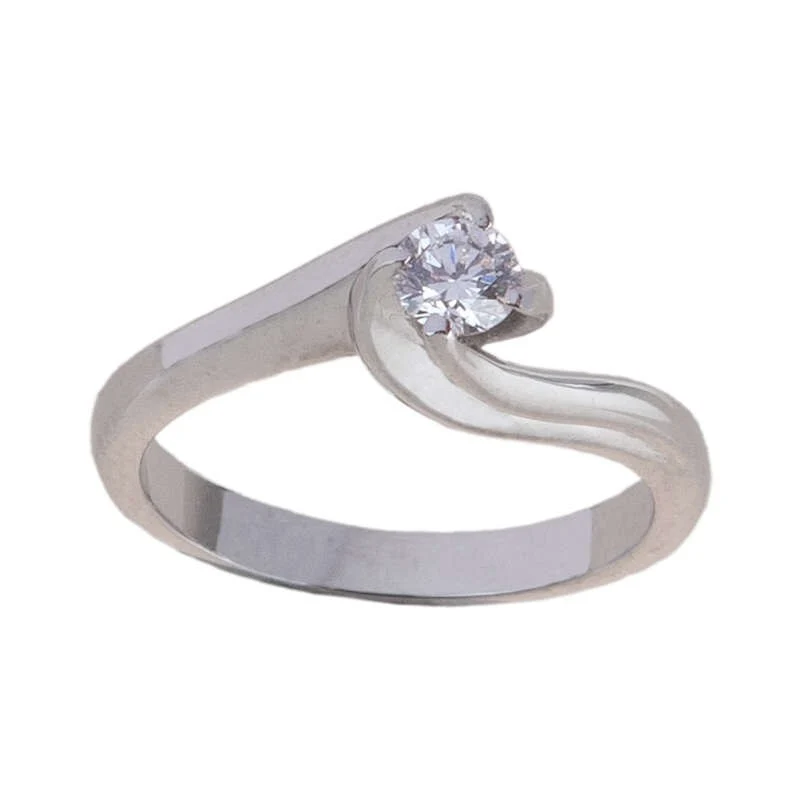 Diamond Solitaire Ring 18k Gold — additional product image 2 from AntEva Crafts