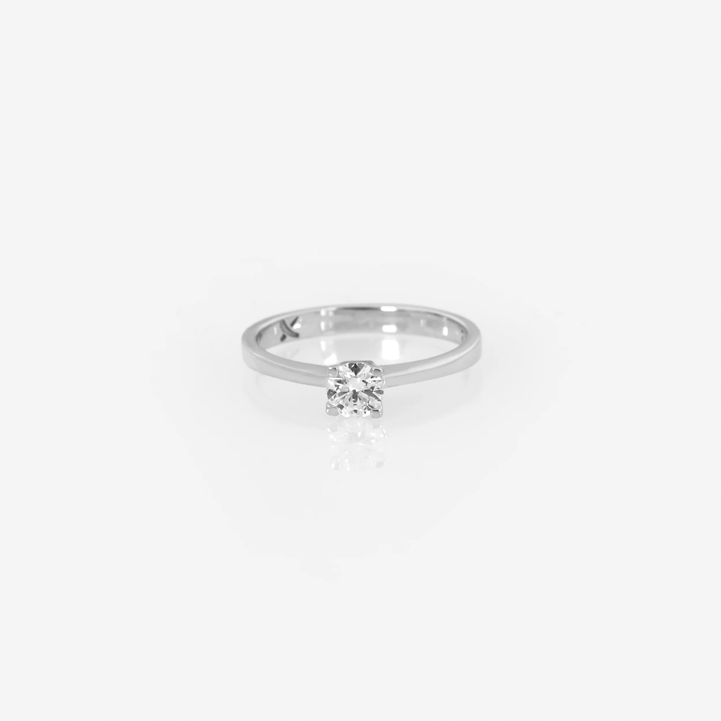 White Gold 18k Natural Diamond Solitaire Ring — additional product image 3 from AntEva Crafts