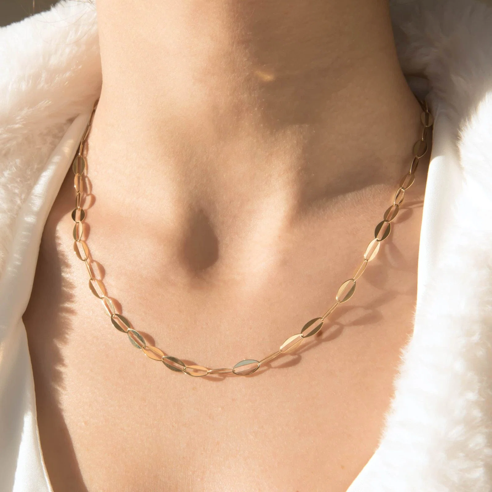 Oval Clip Elongated Chain Necklace — additional product image 4 from AntEva Crafts