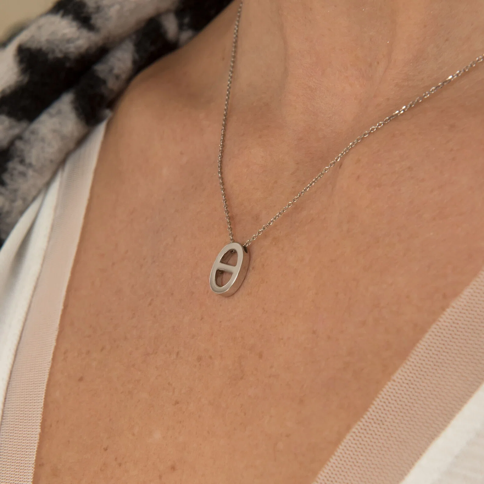 Gold Monogram Chain Necklace — additional product image 8 from AntEva Crafts