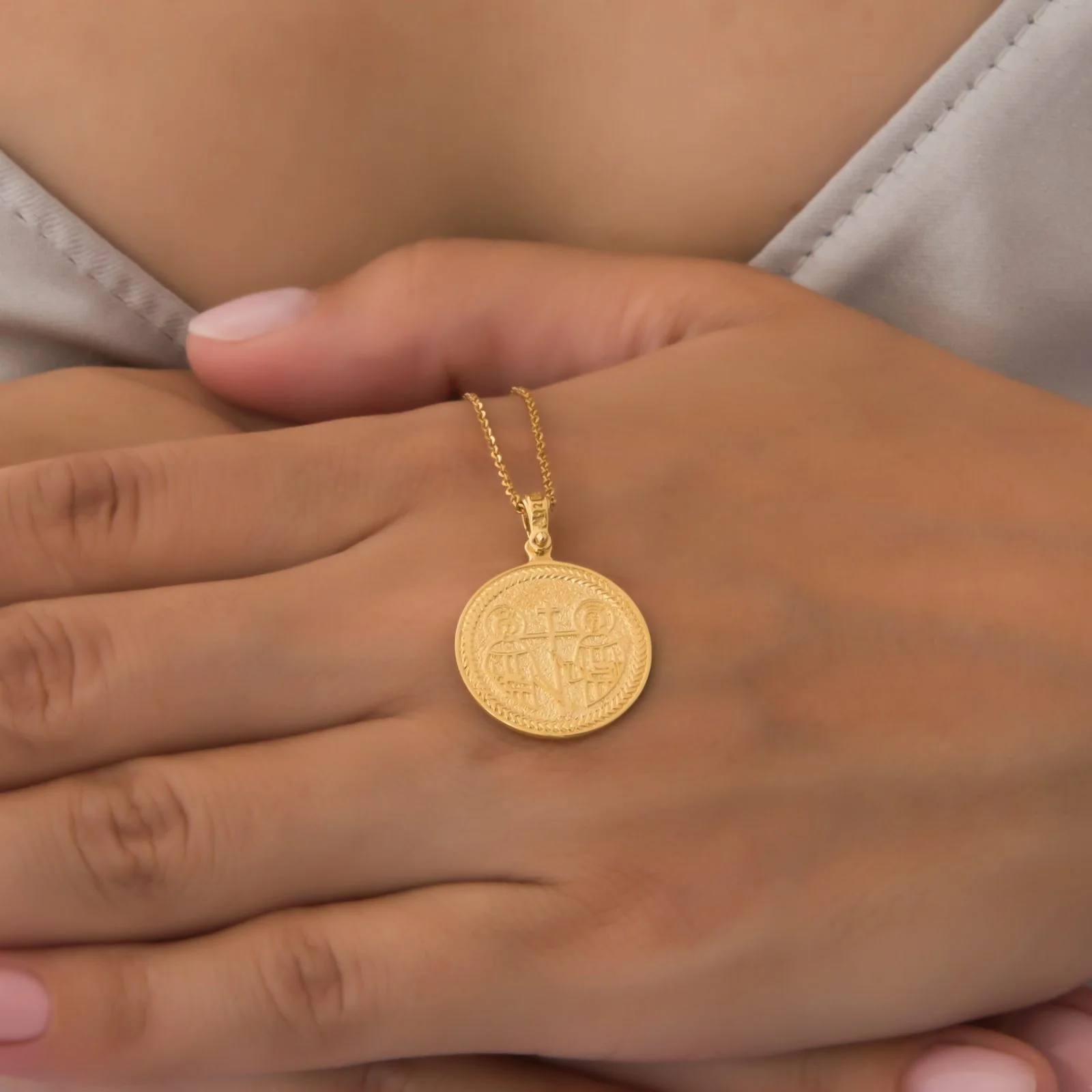 Orthodox Christian Coin Double sided Necklace — additional product image 4 from AntEva Crafts