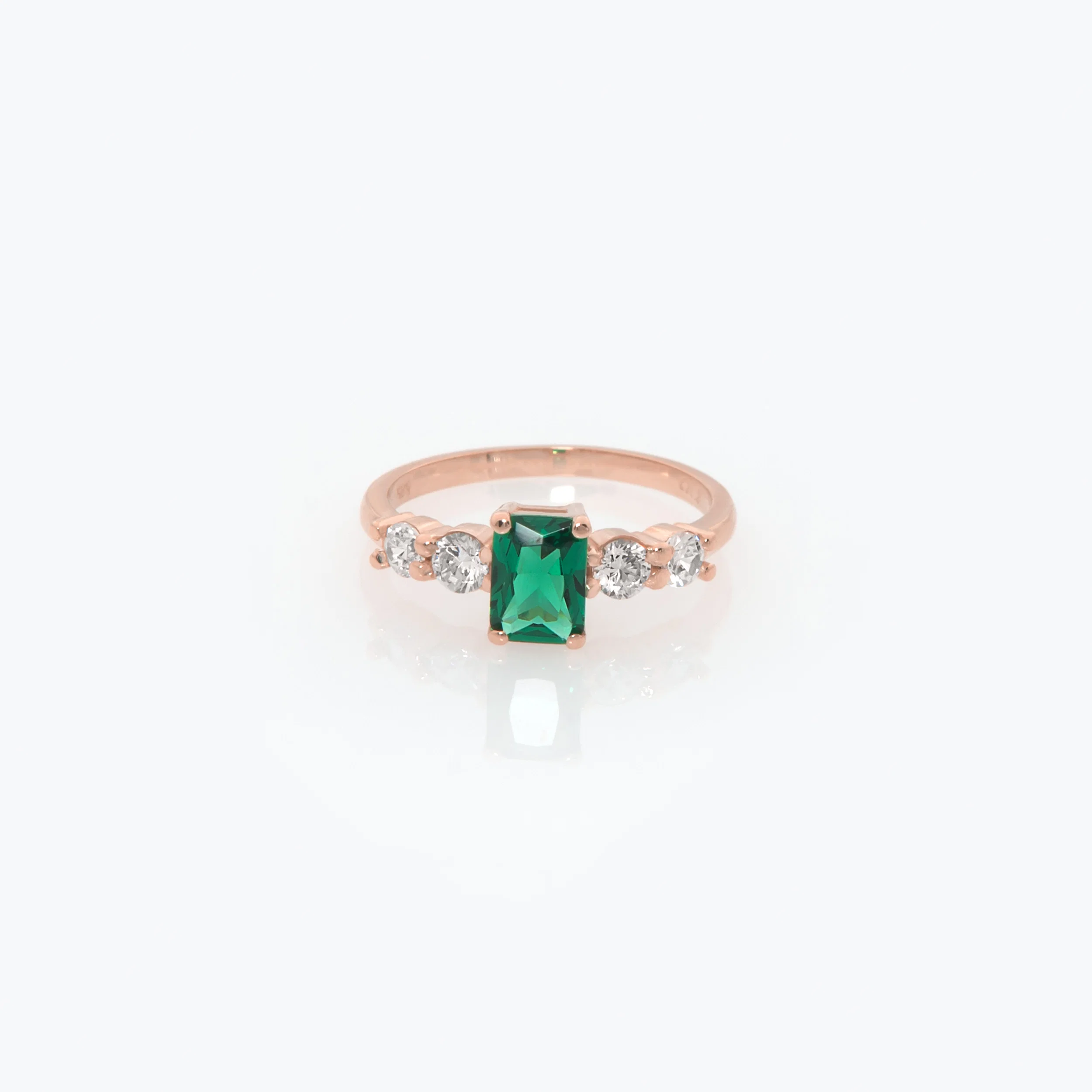 Emerald Cut Ring with 2 Side Gems — additional product image 6 from AntEva Crafts