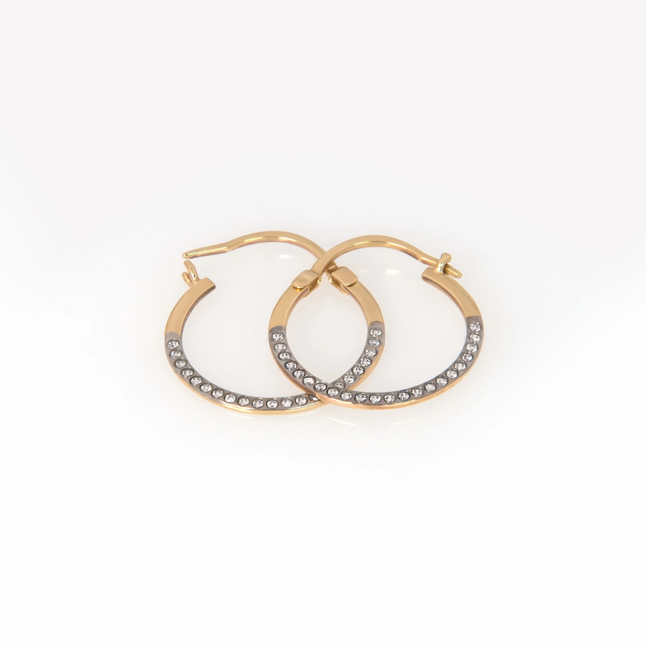 Solid Gold CZ Hoop Earrings – Minimalist Everyday Huggie Hoops