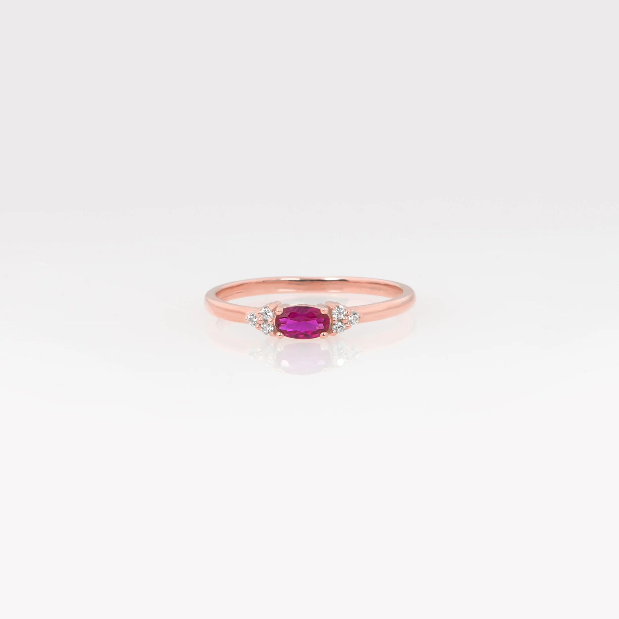 Oval Birthstone Cluster Gold Ring — additional product image 4 from AntEva Crafts