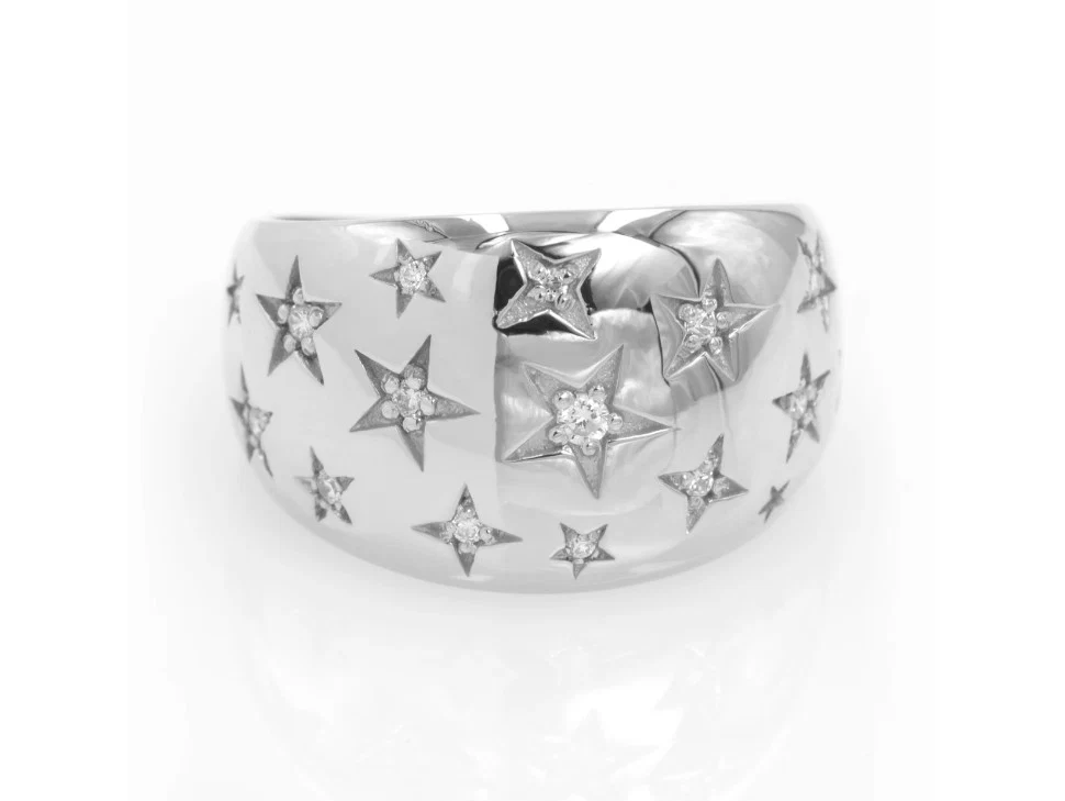Diamond Dome Starburst Ring — additional product image 6 from AntEva Crafts