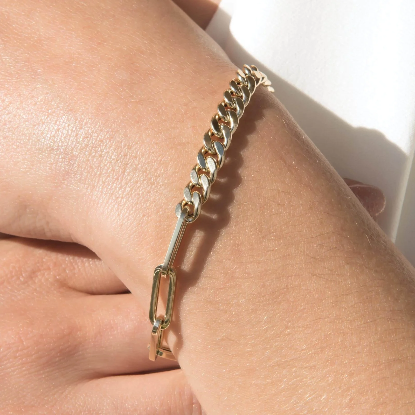 Oval Link Elongated Chain Bracelet — additional product image 2 from AntEva Crafts