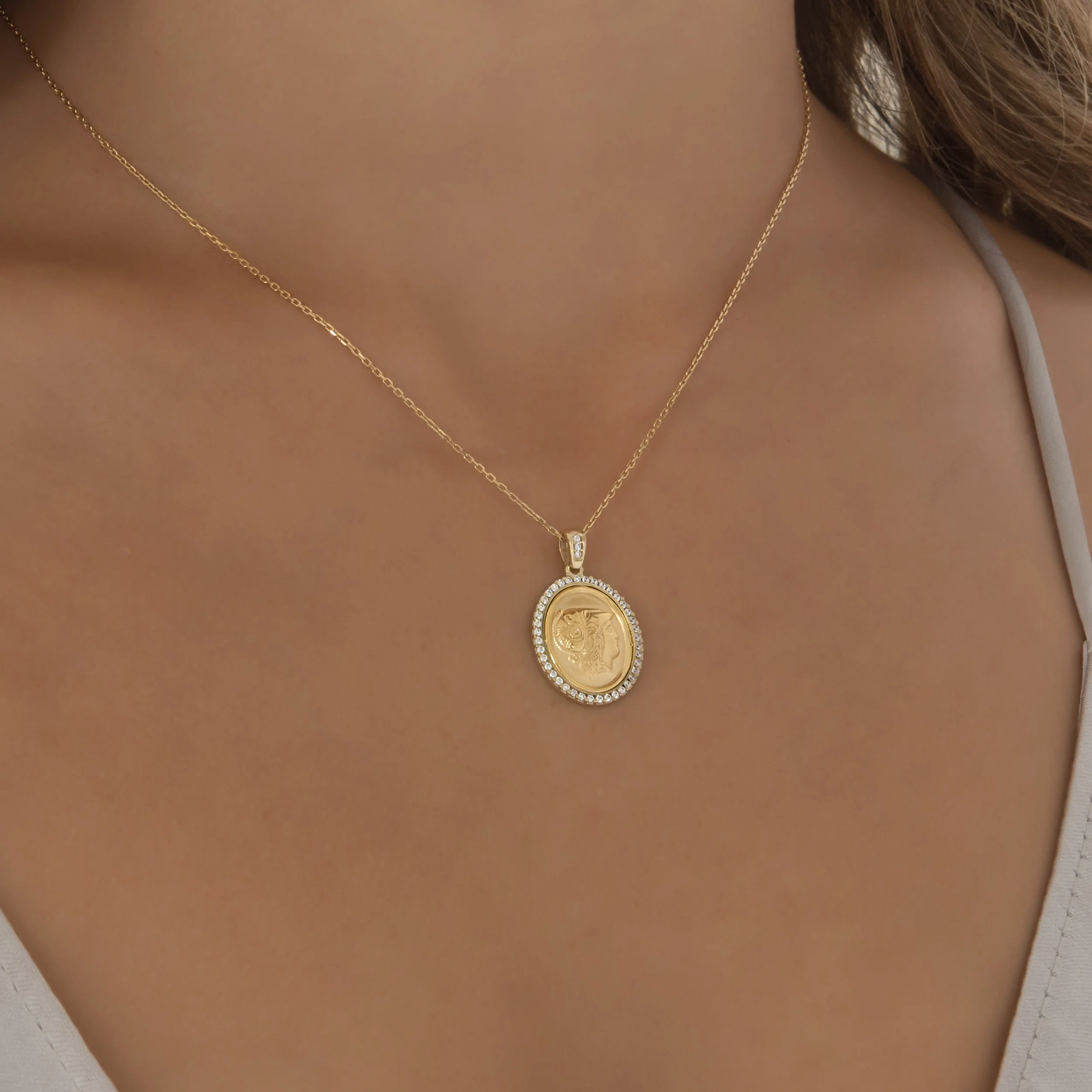 Oval Athena Gemstone Pendant — additional product image 2 from AntEva Crafts