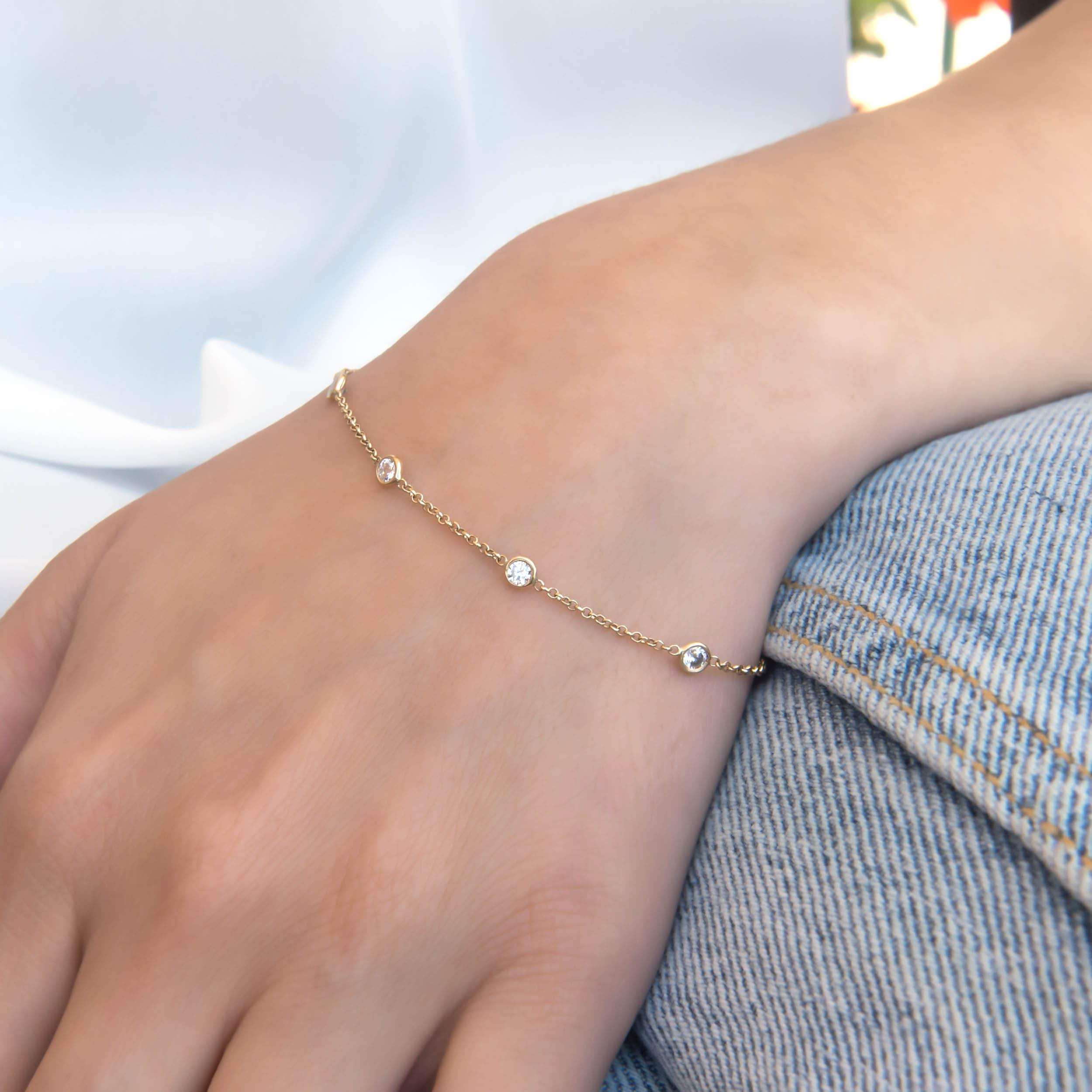 Dainty CZ Station Bracelet — additional product image 2 from AntEva Crafts