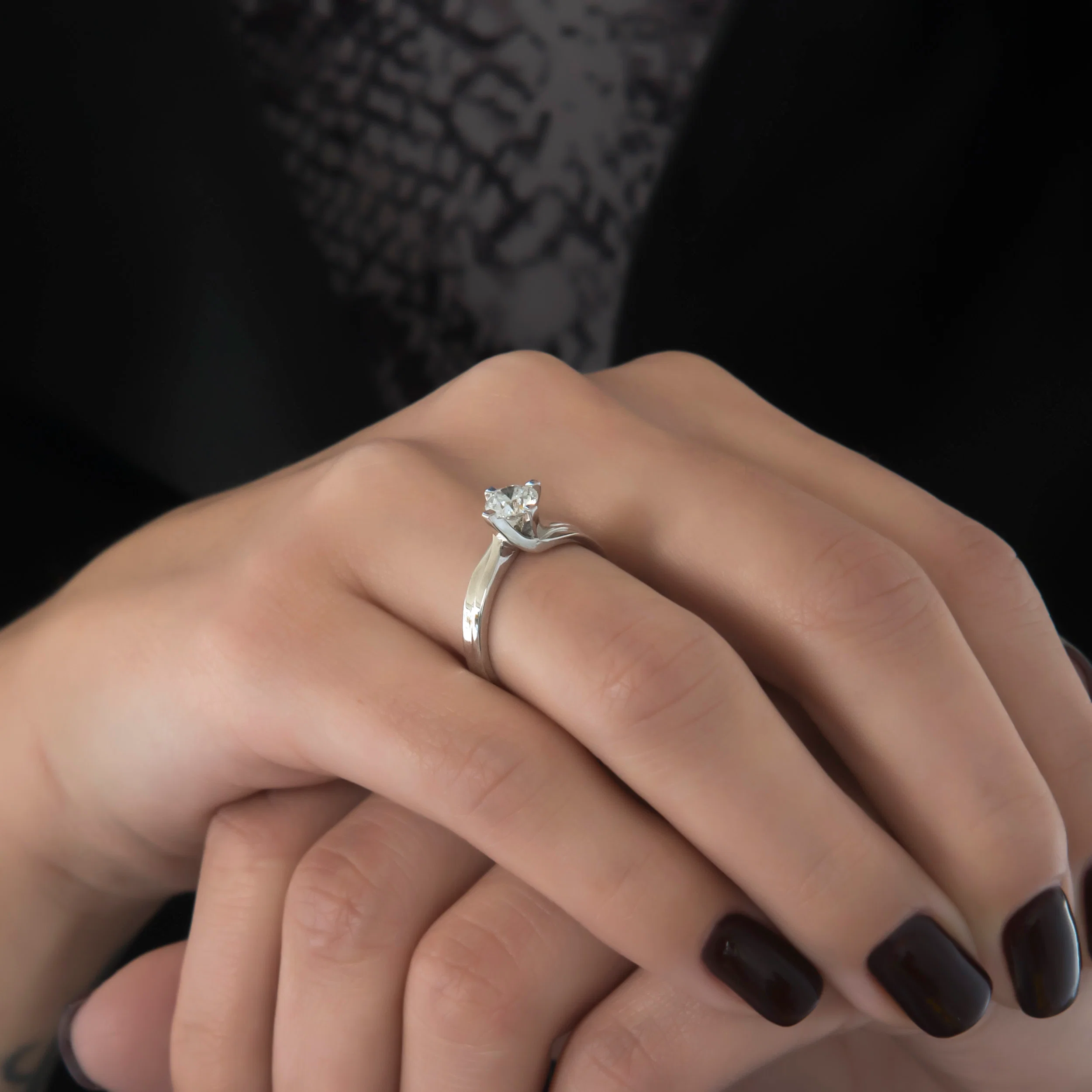 White Gold 14k Solitaire Lab Grown Diamond Ring — additional product image 3 from AntEva Crafts