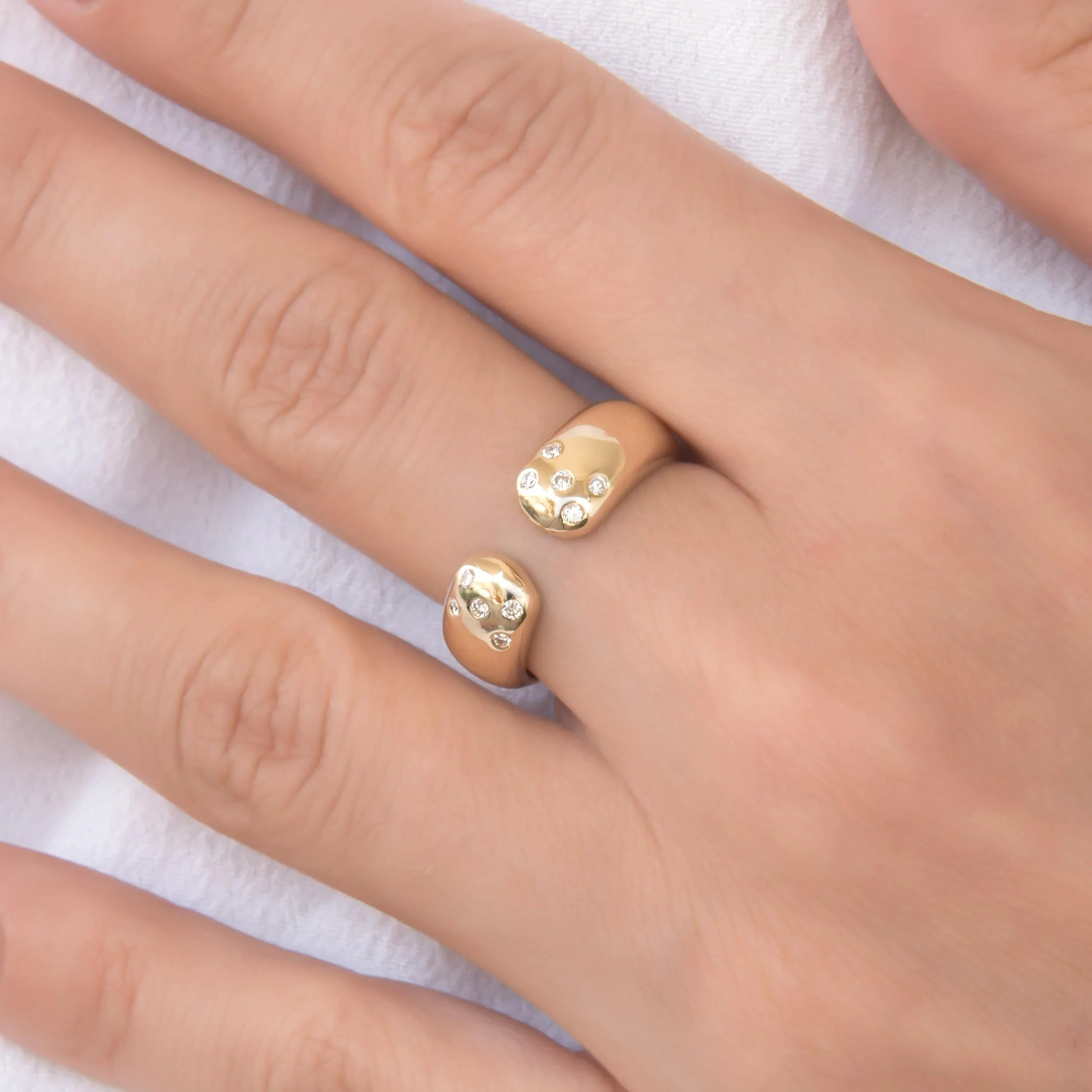 Open Diamond Ring with 10 Diamonds — additional product image 2 from AntEva Crafts