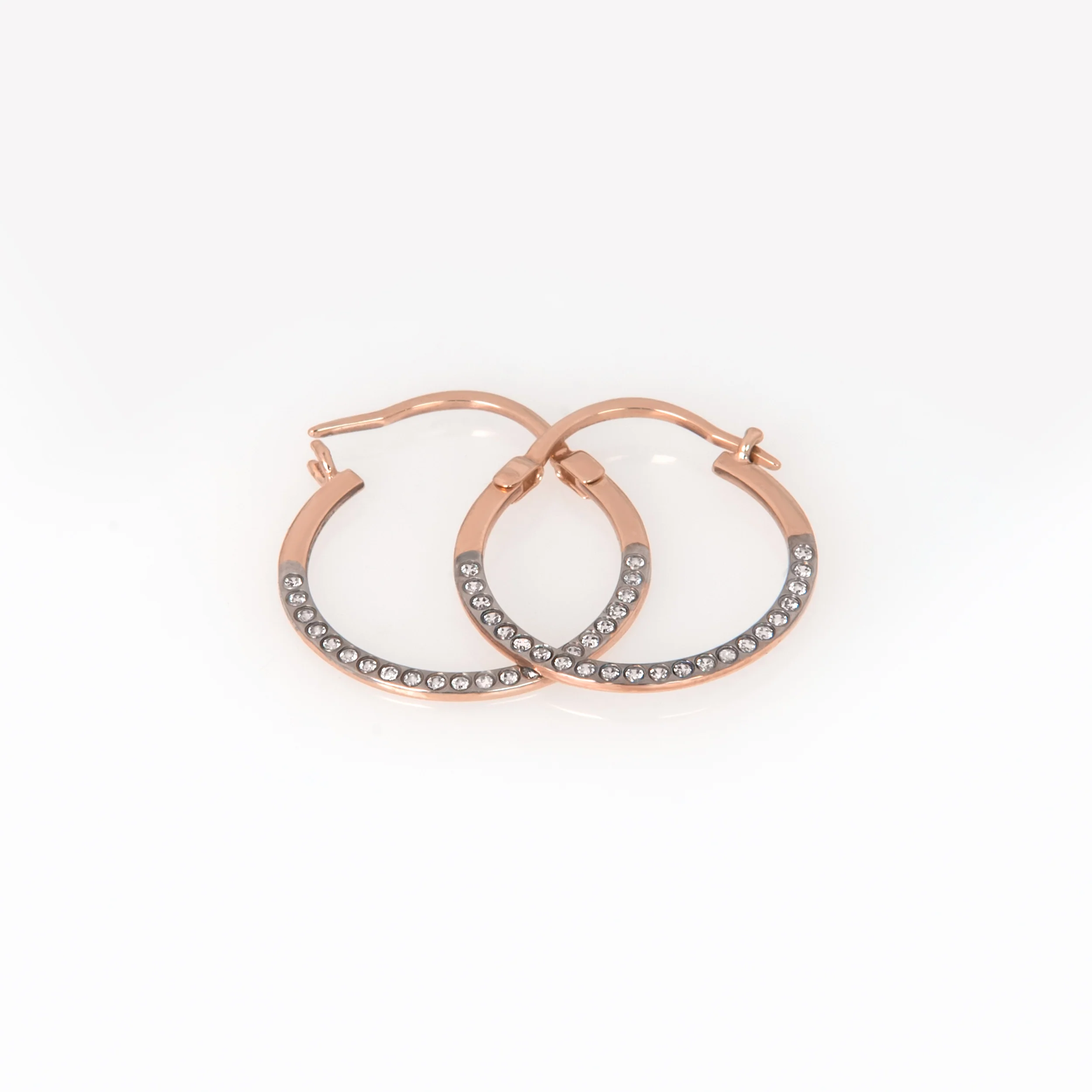 Solid Gold CZ Hoop Earrings – Minimalist Everyday Huggie Hoops — additional product image 4 from AntEva Crafts