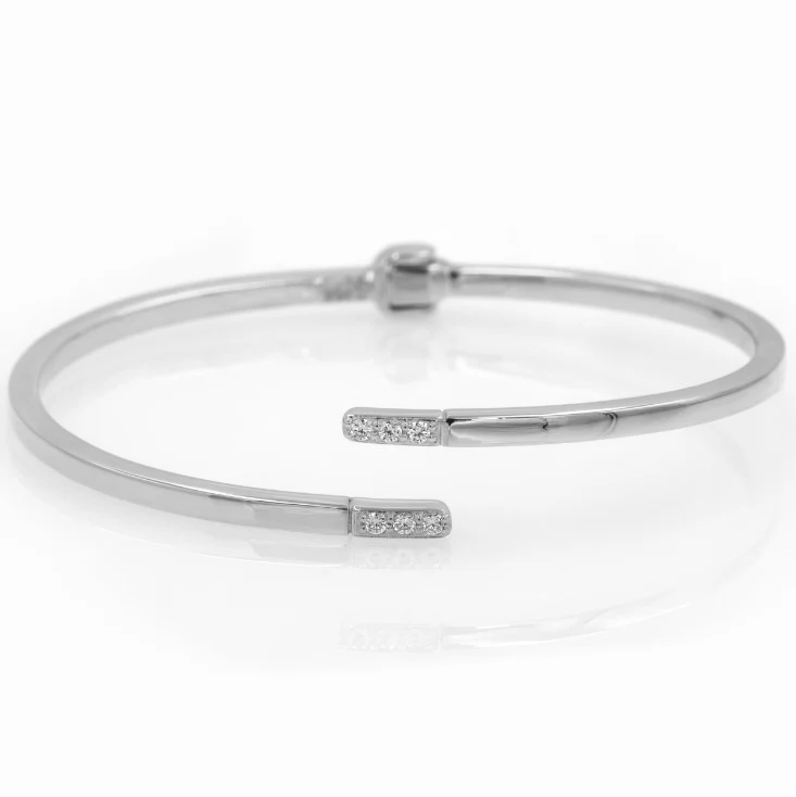 Gold Diamond Open Cuff Bracelet — additional product image 6 from AntEva Crafts
