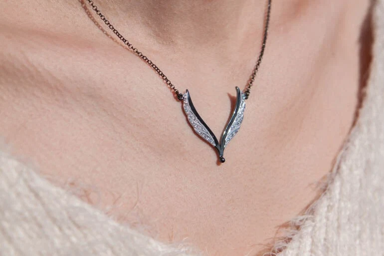 Silver Angel Wings Necklace — additional product image 3 from AntEva Crafts