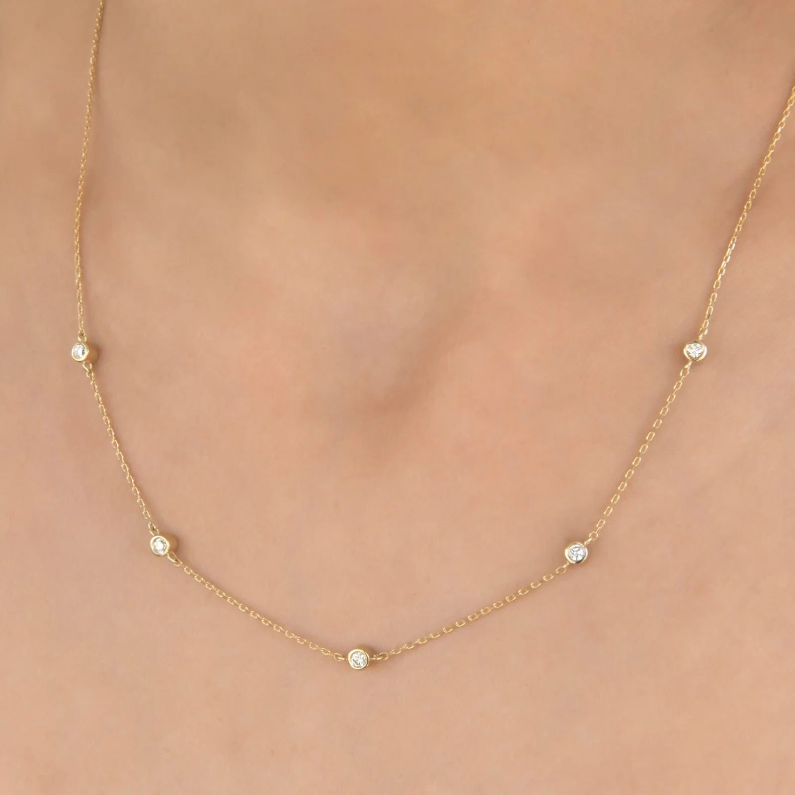 Diamond Station Necklace — additional product image 2 from AntEva Crafts