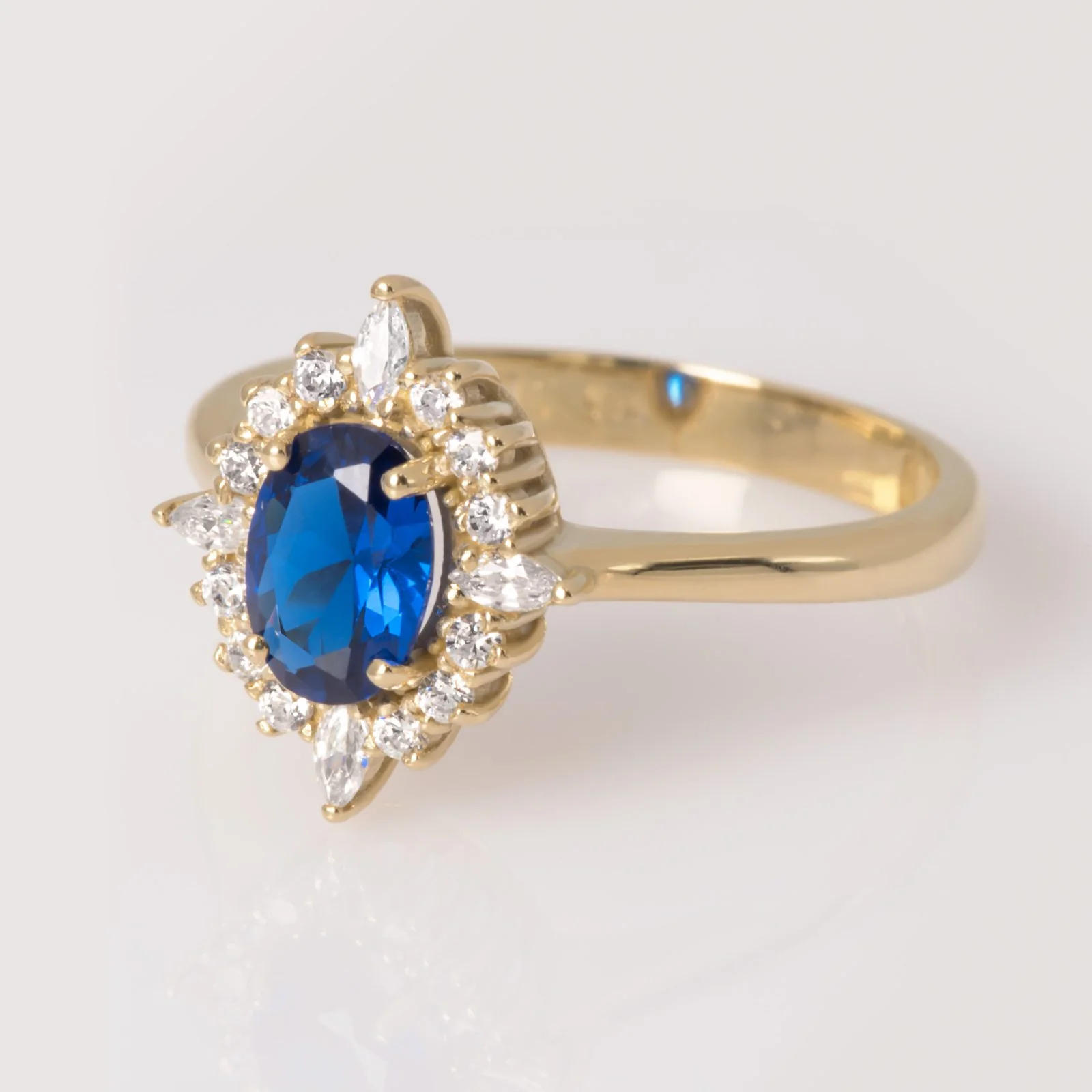 Halo Blue Gemstone Ring — additional product image 3 from AntEva Crafts